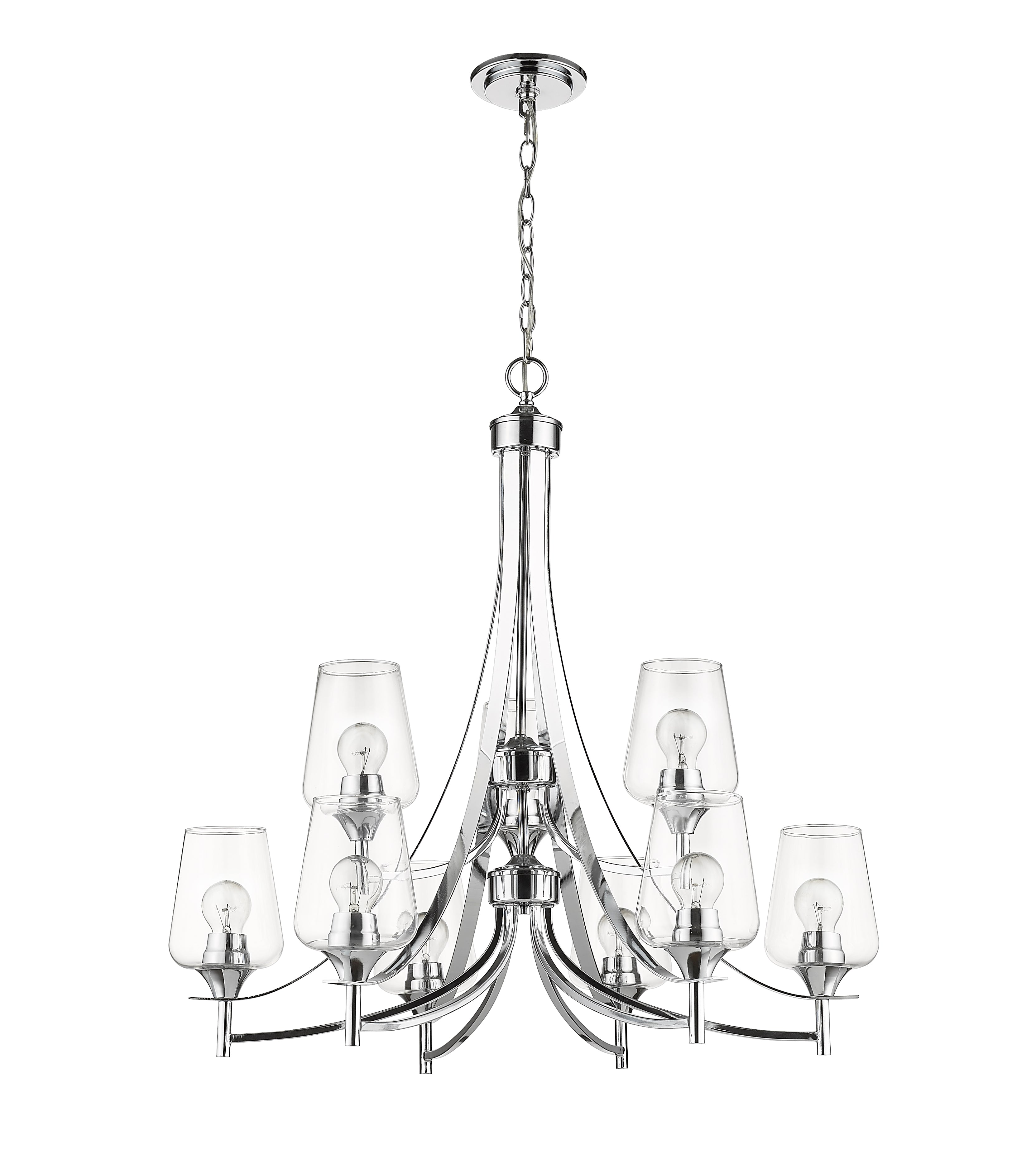 Joliet 9 Light Chandelier Chrome