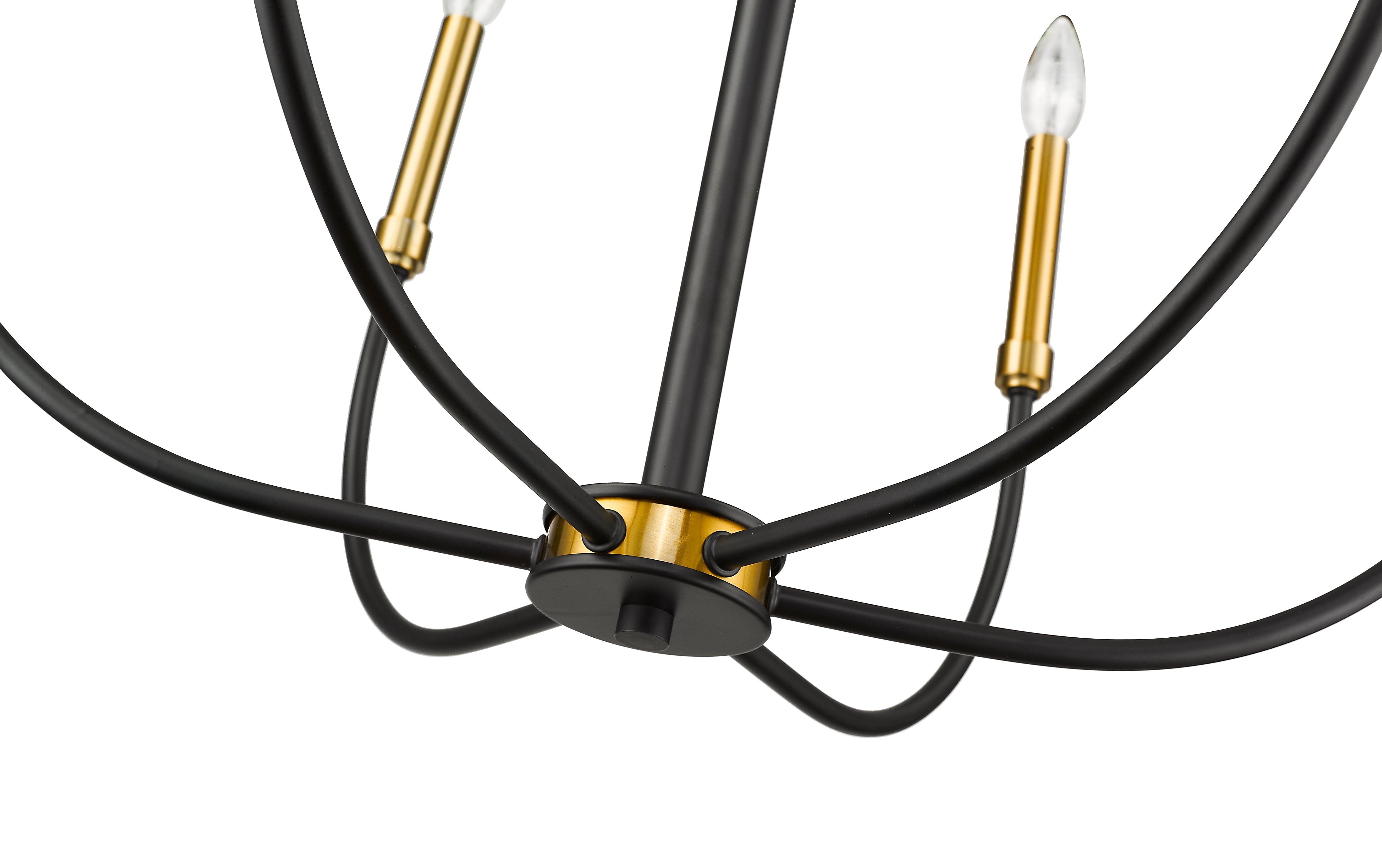 Haylie 6 Light Chandelier Matte Black + Olde Brass