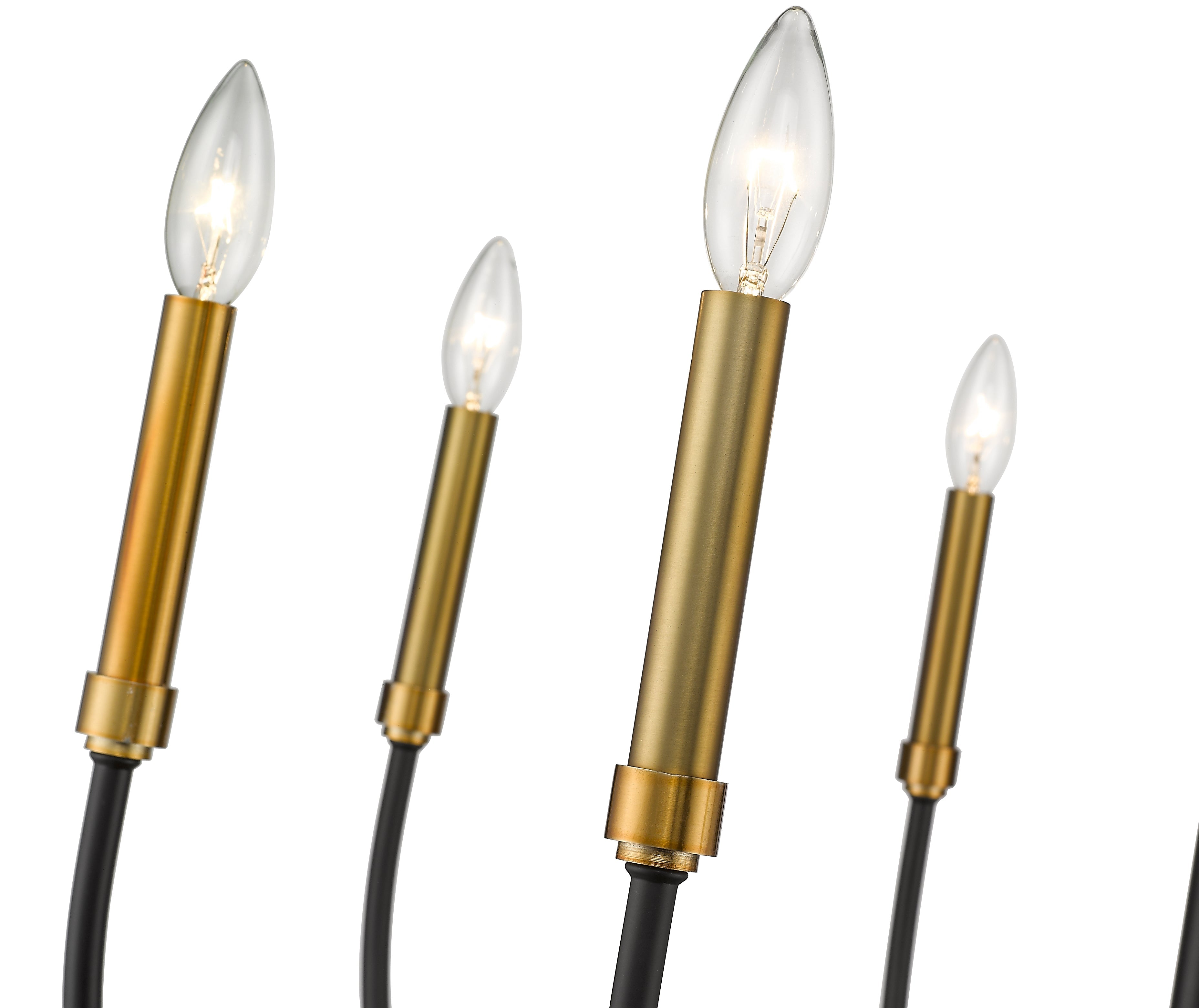 Haylie 8 Light Chandelier Matte Black + Olde Brass