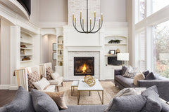 Haylie 8 Light Chandelier Matte Black + Olde Brass