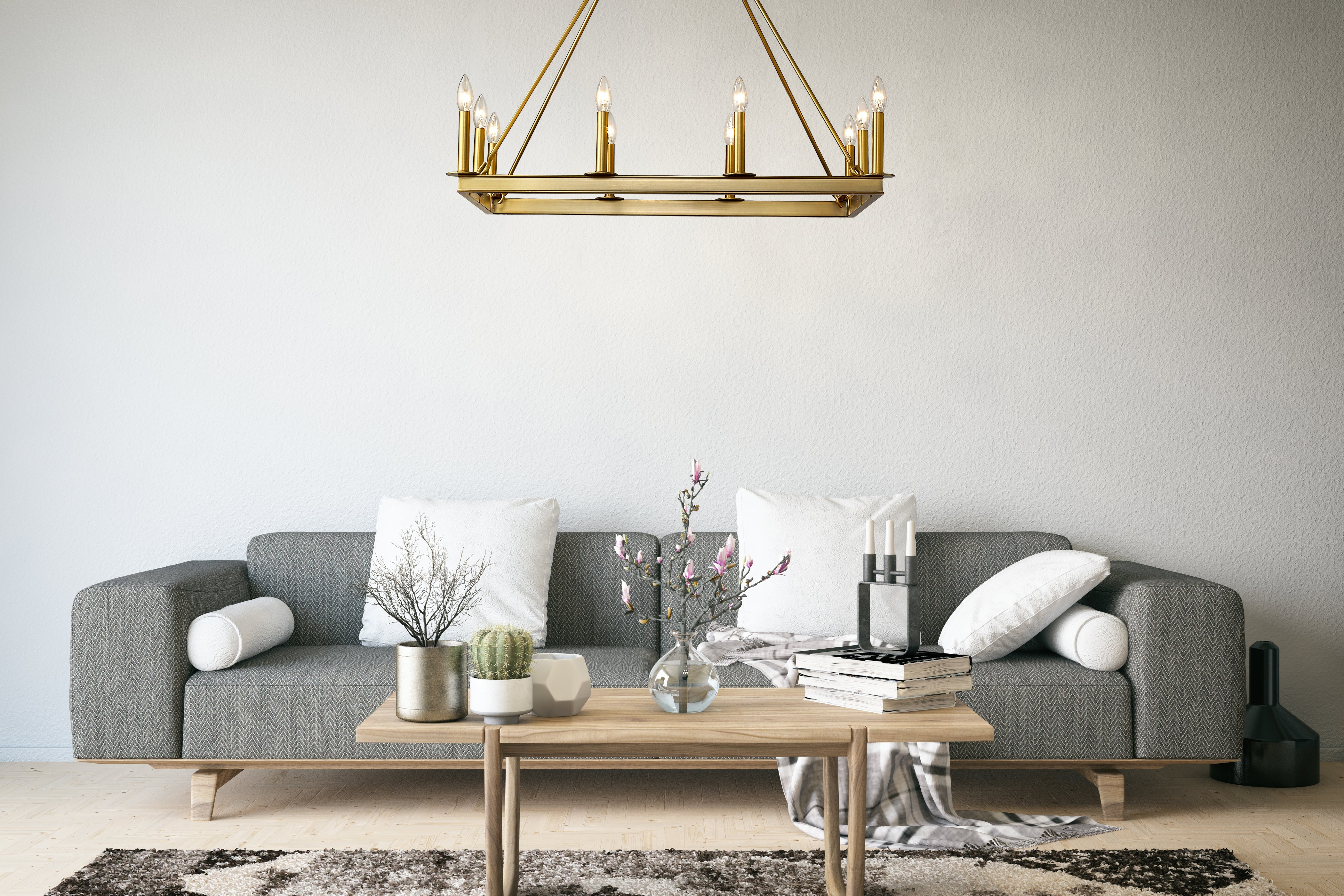 Barclay 10 Light Linear Chandelier Olde Brass