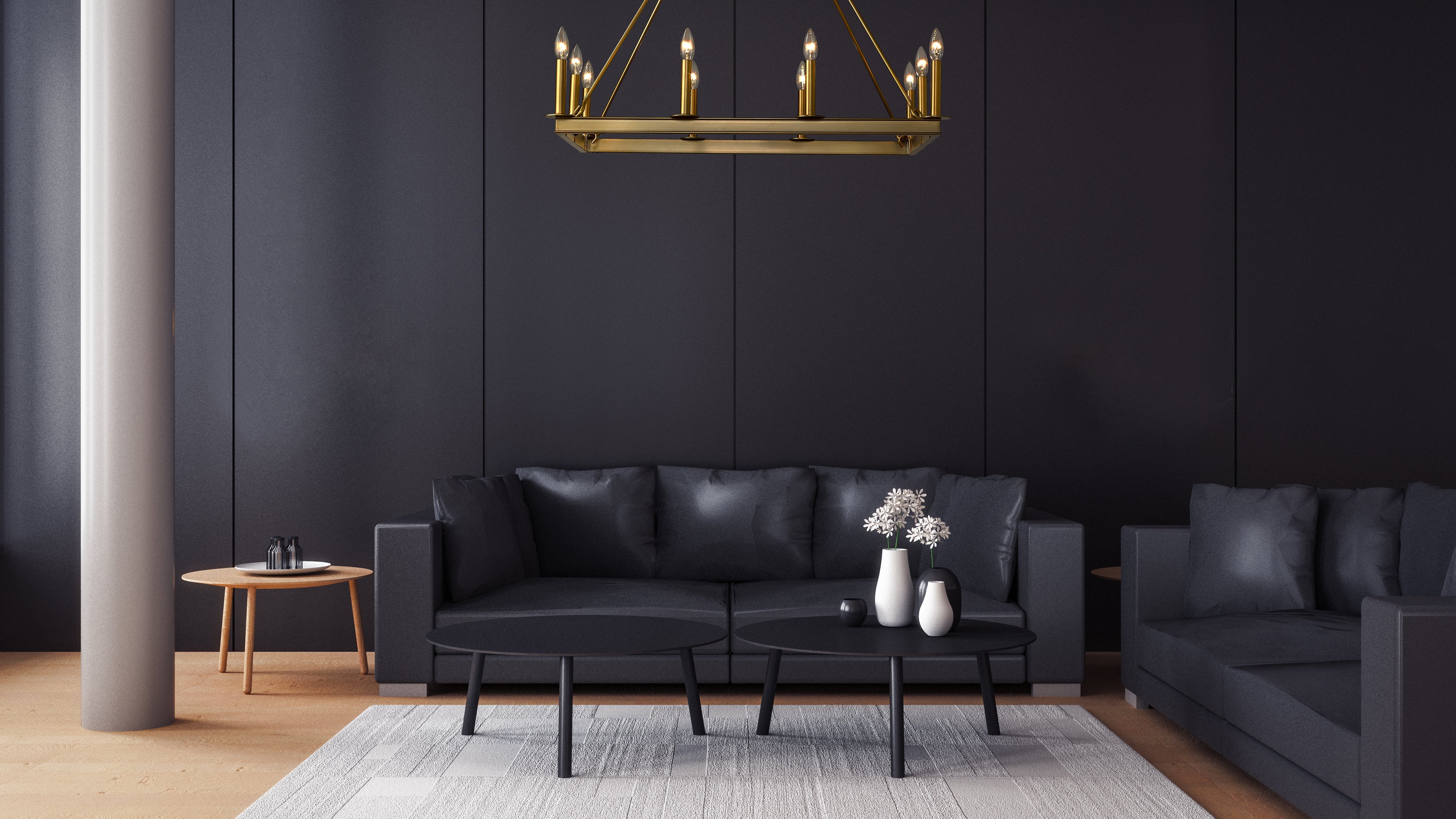 Barclay 10 Light Linear Chandelier Olde Brass