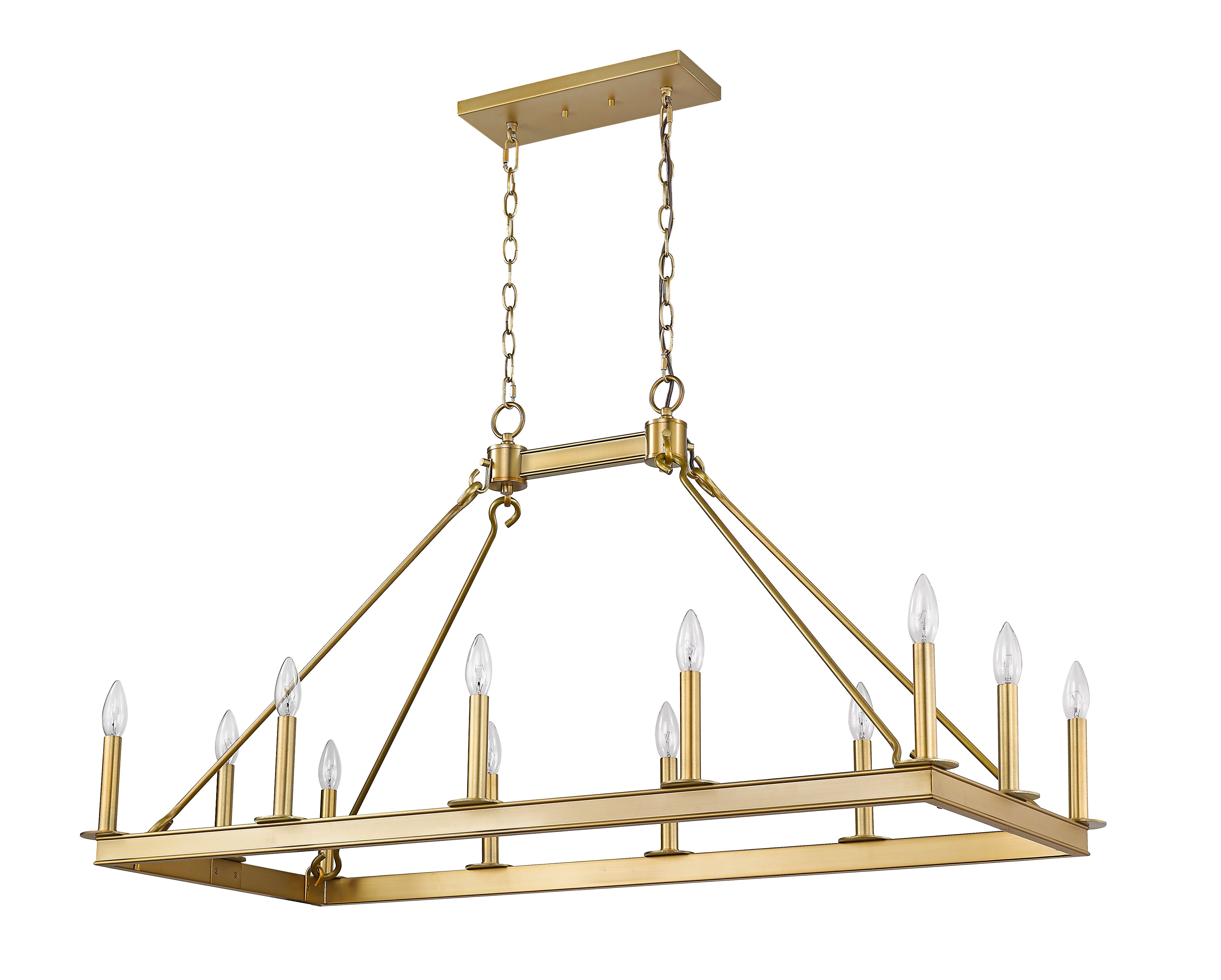 Barclay 12 Light Linear Chandelier Olde Brass