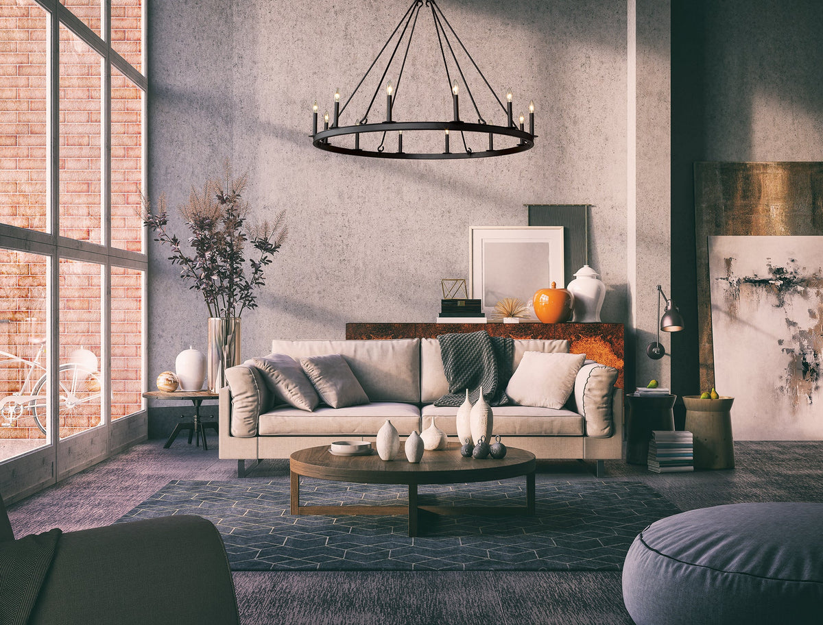 Barclay 12 Light Chandelier Matte Black