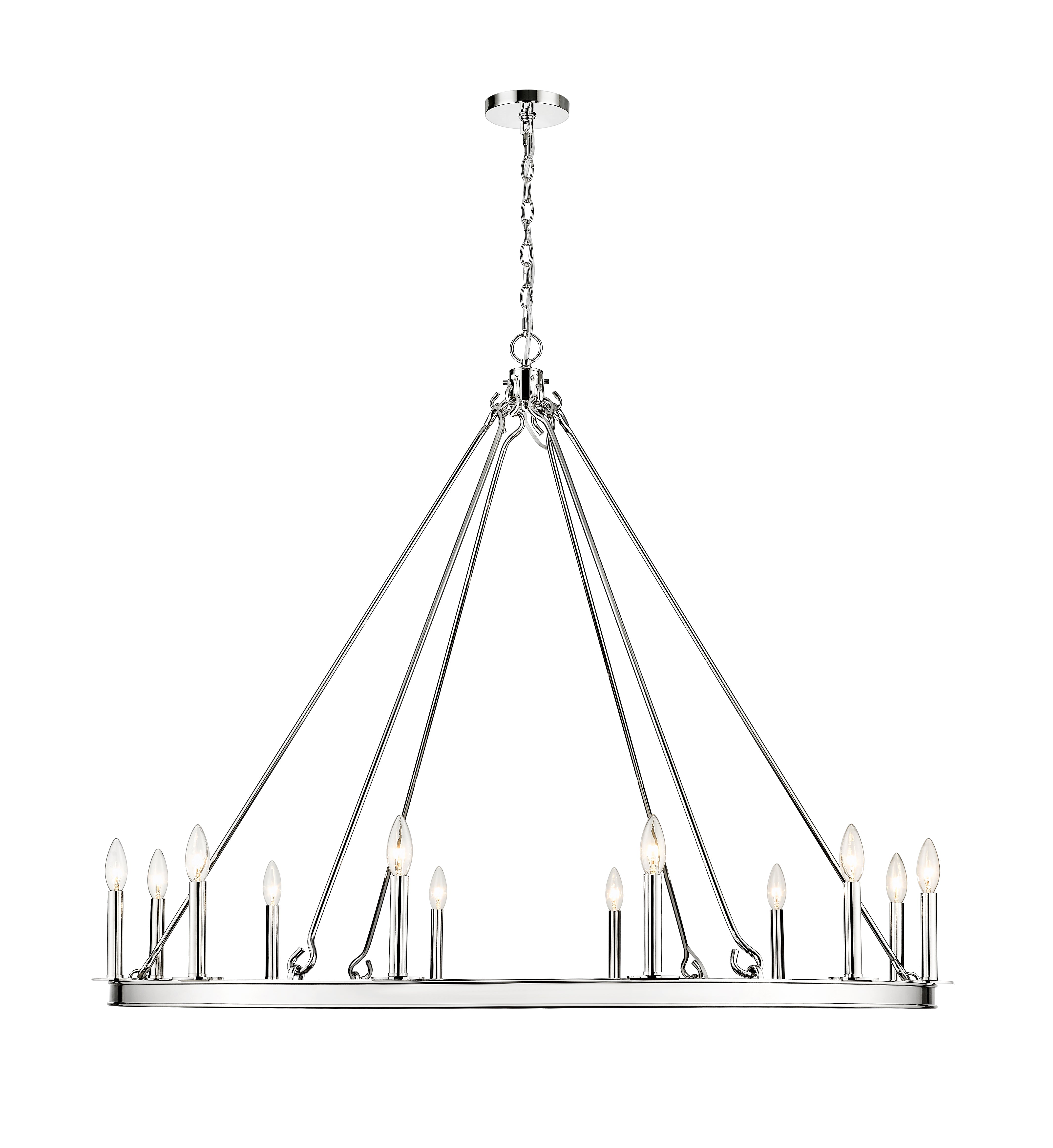 Barclay 12 Light Chandelier Polished Nickel