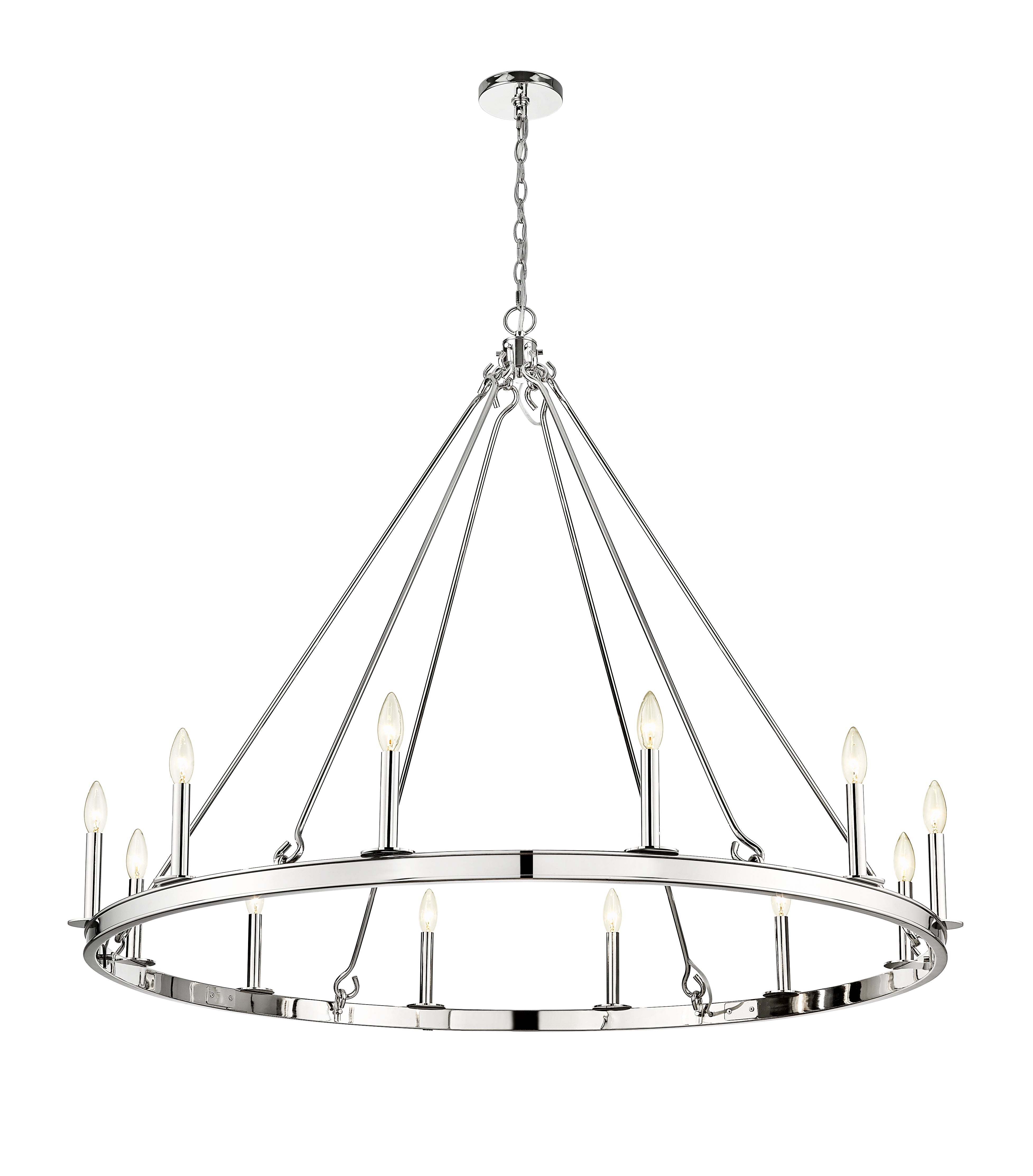 Barclay 12 Light Chandelier Polished Nickel