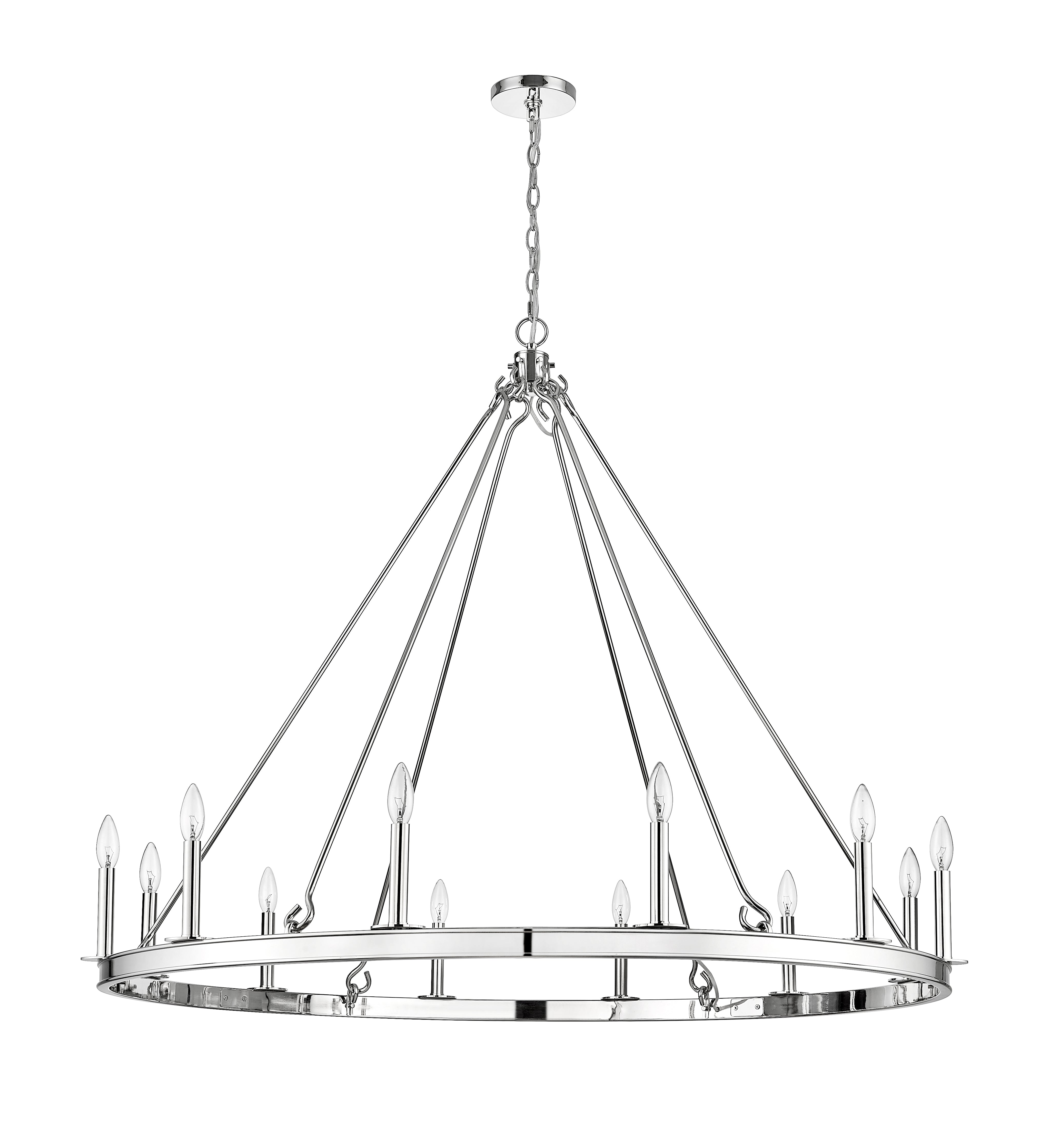 Barclay 12 Light Chandelier Polished Nickel
