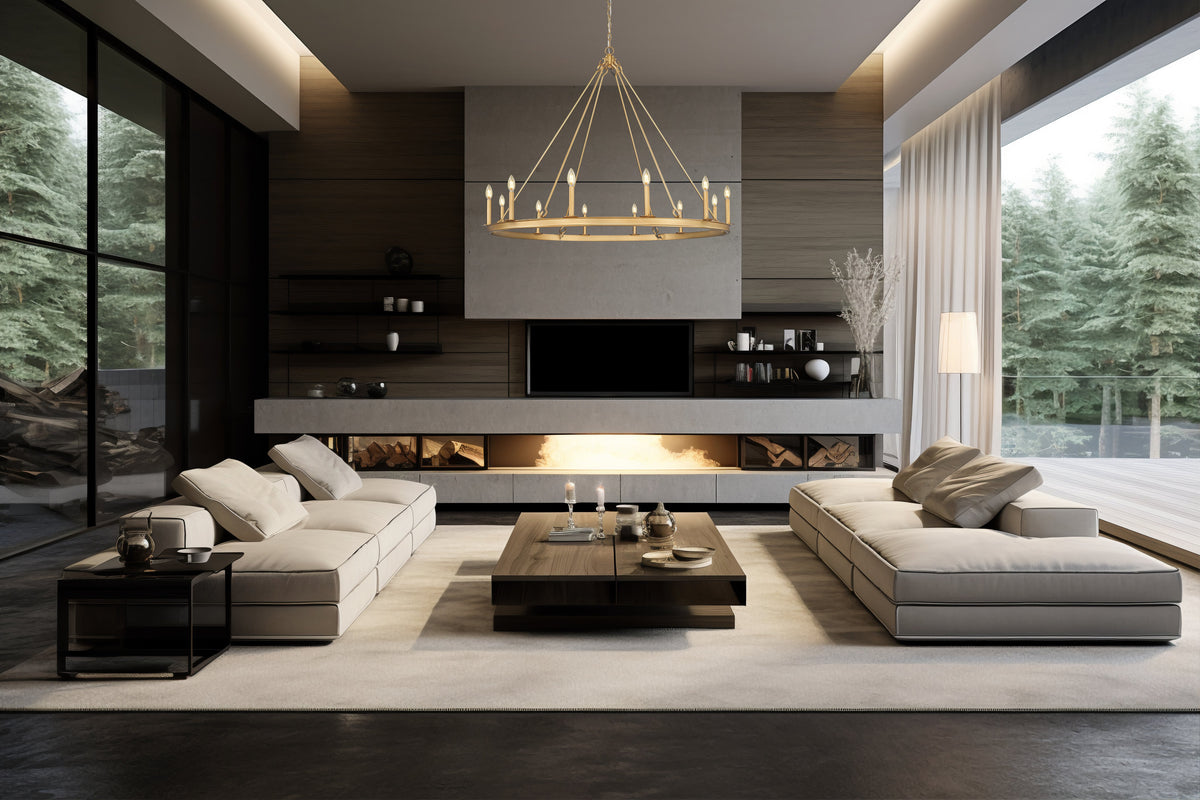 Barclay 12 Light Chandelier Rubbed Brass