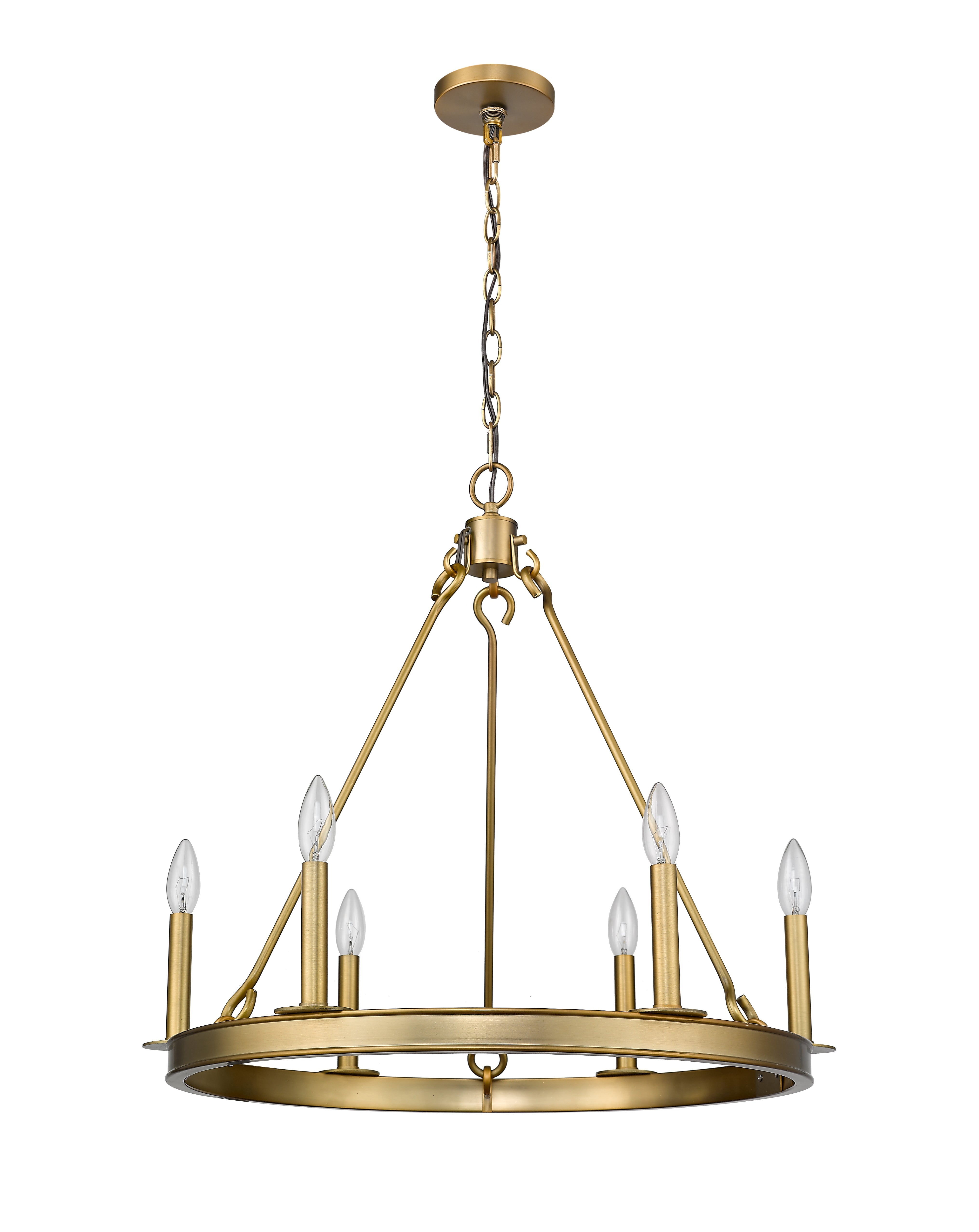Barclay 6 Light Chandelier Olde Brass