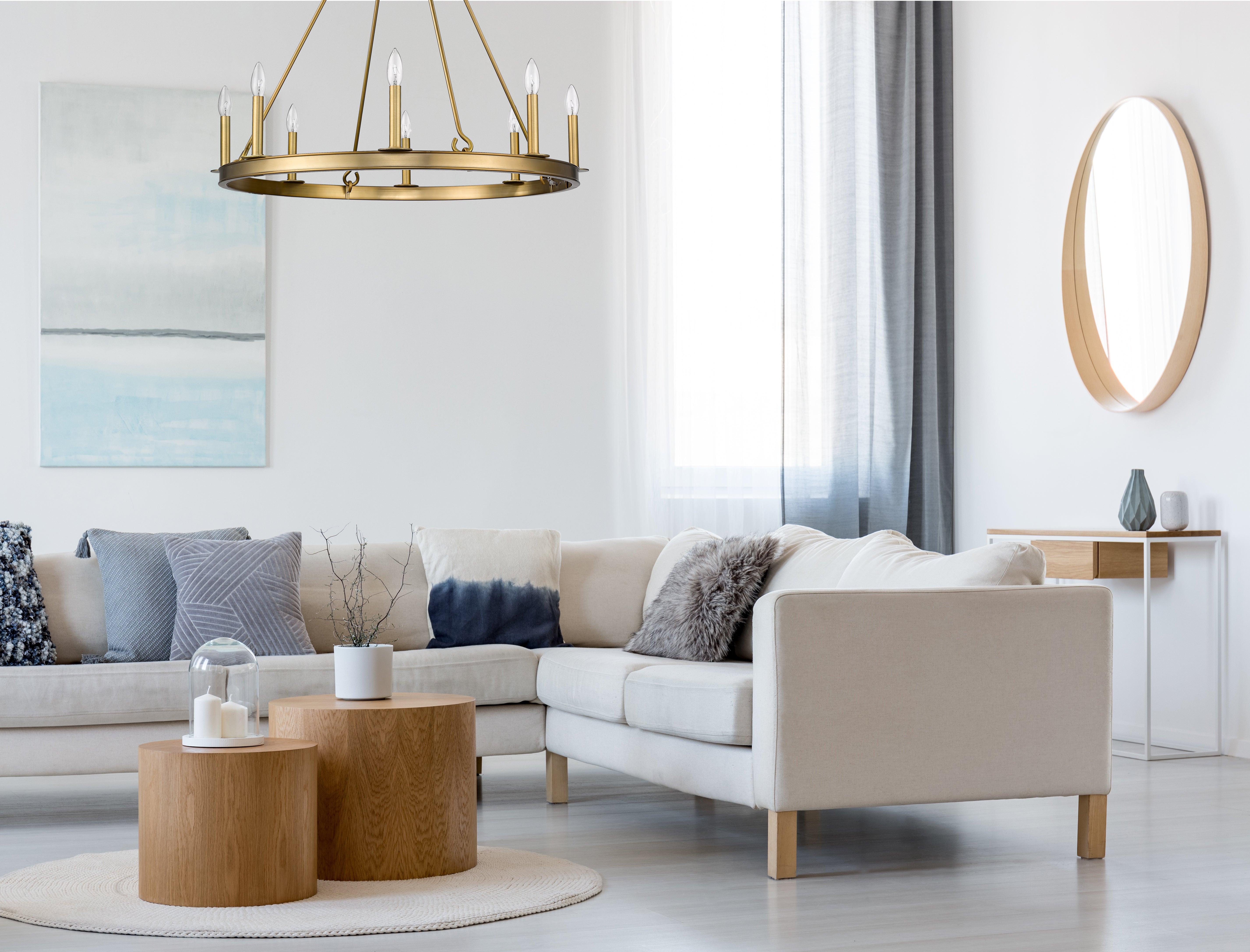 Barclay 8 Light Chandelier Olde Brass
