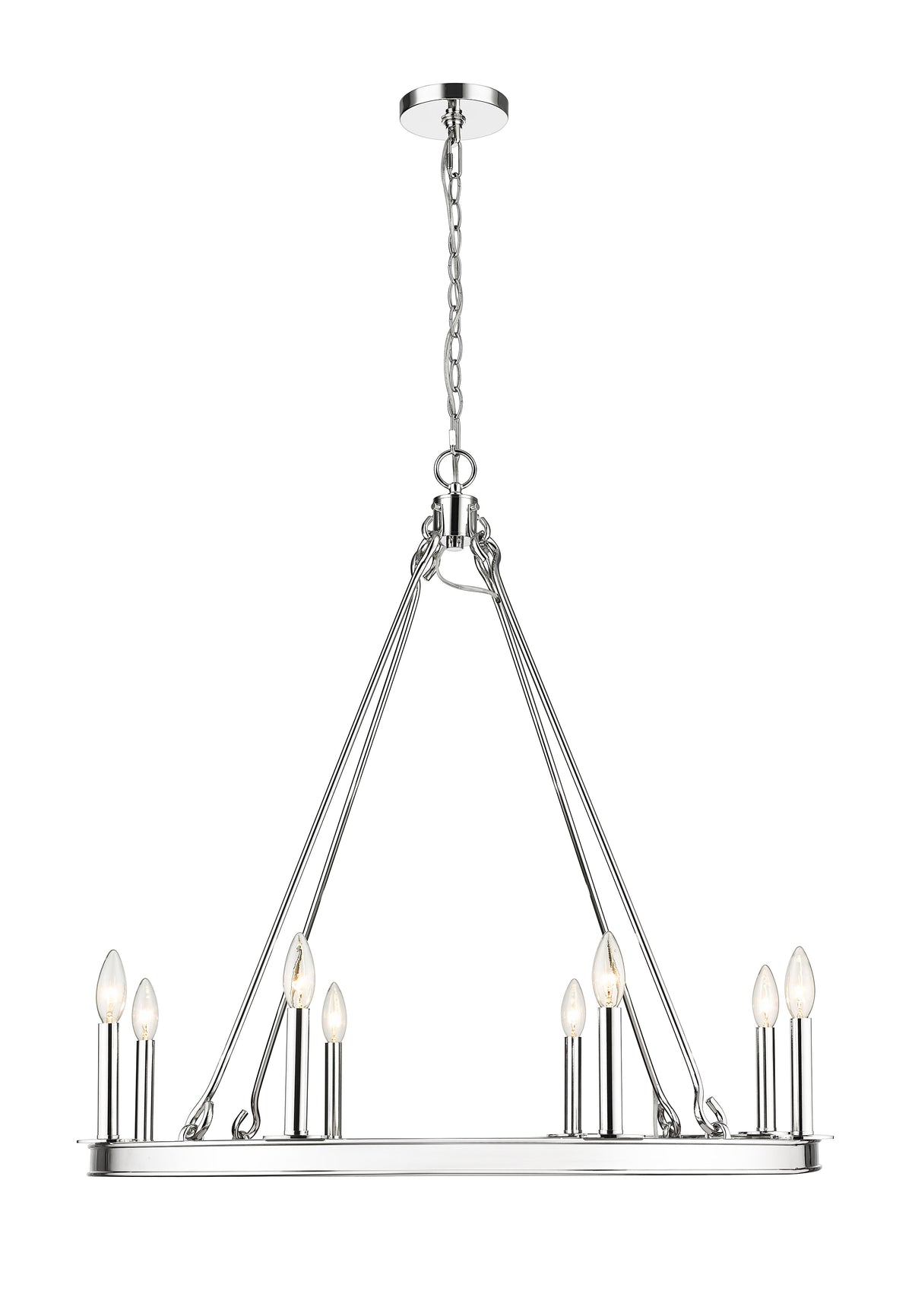 Barclay 8 Light Chandelier Polished Nickel