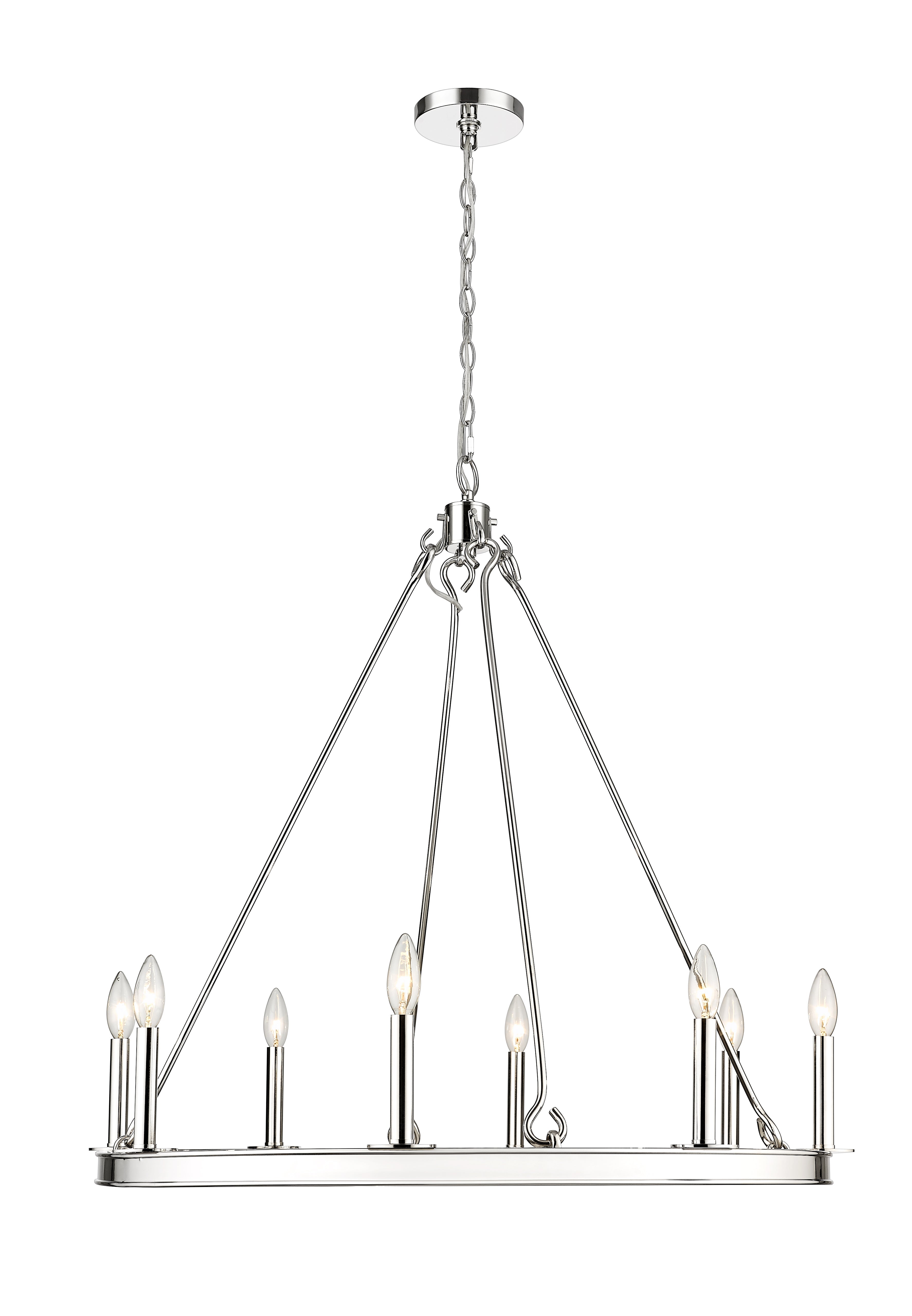 Barclay 8 Light Chandelier Polished Nickel