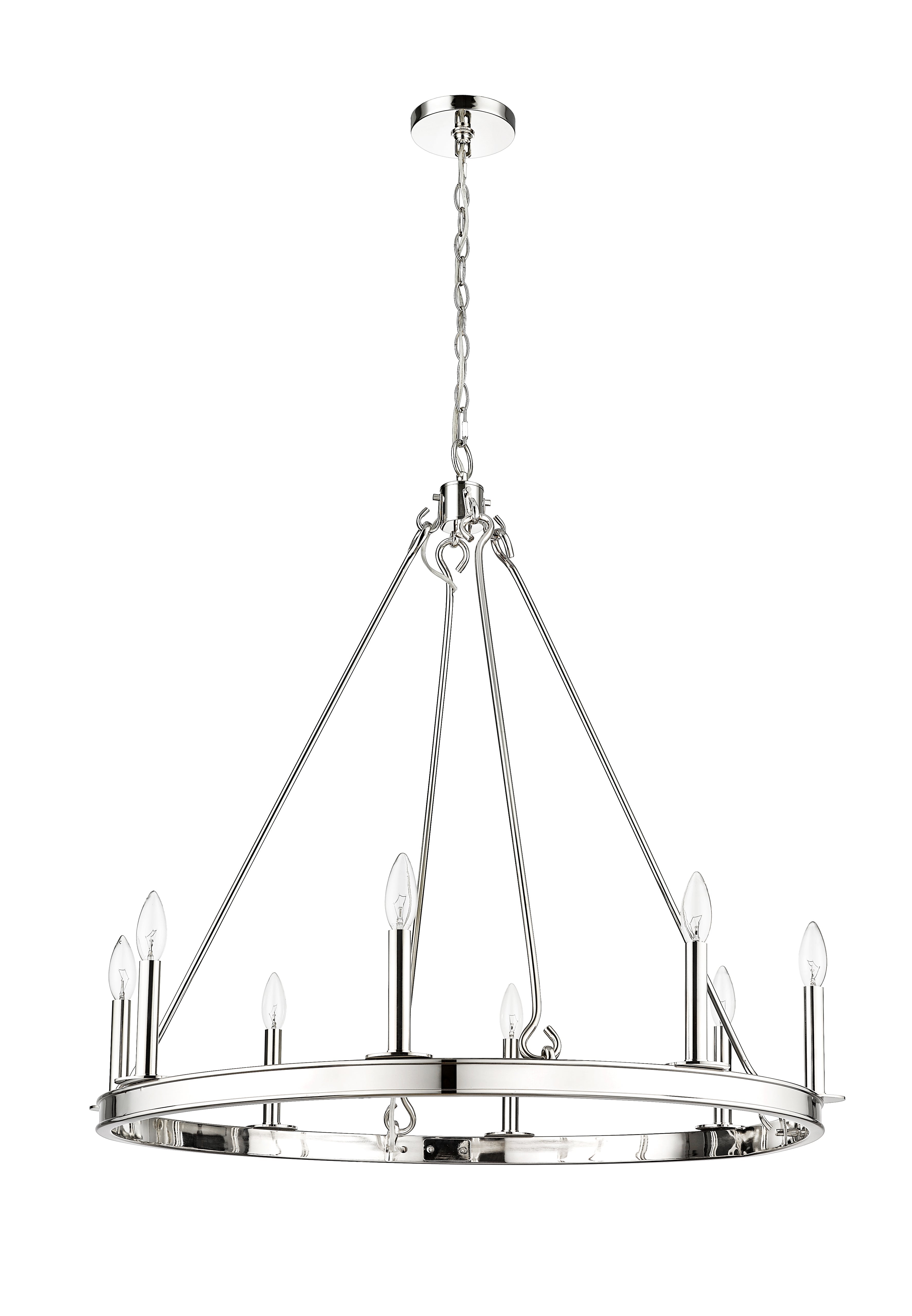 Barclay 8 Light Chandelier Polished Nickel