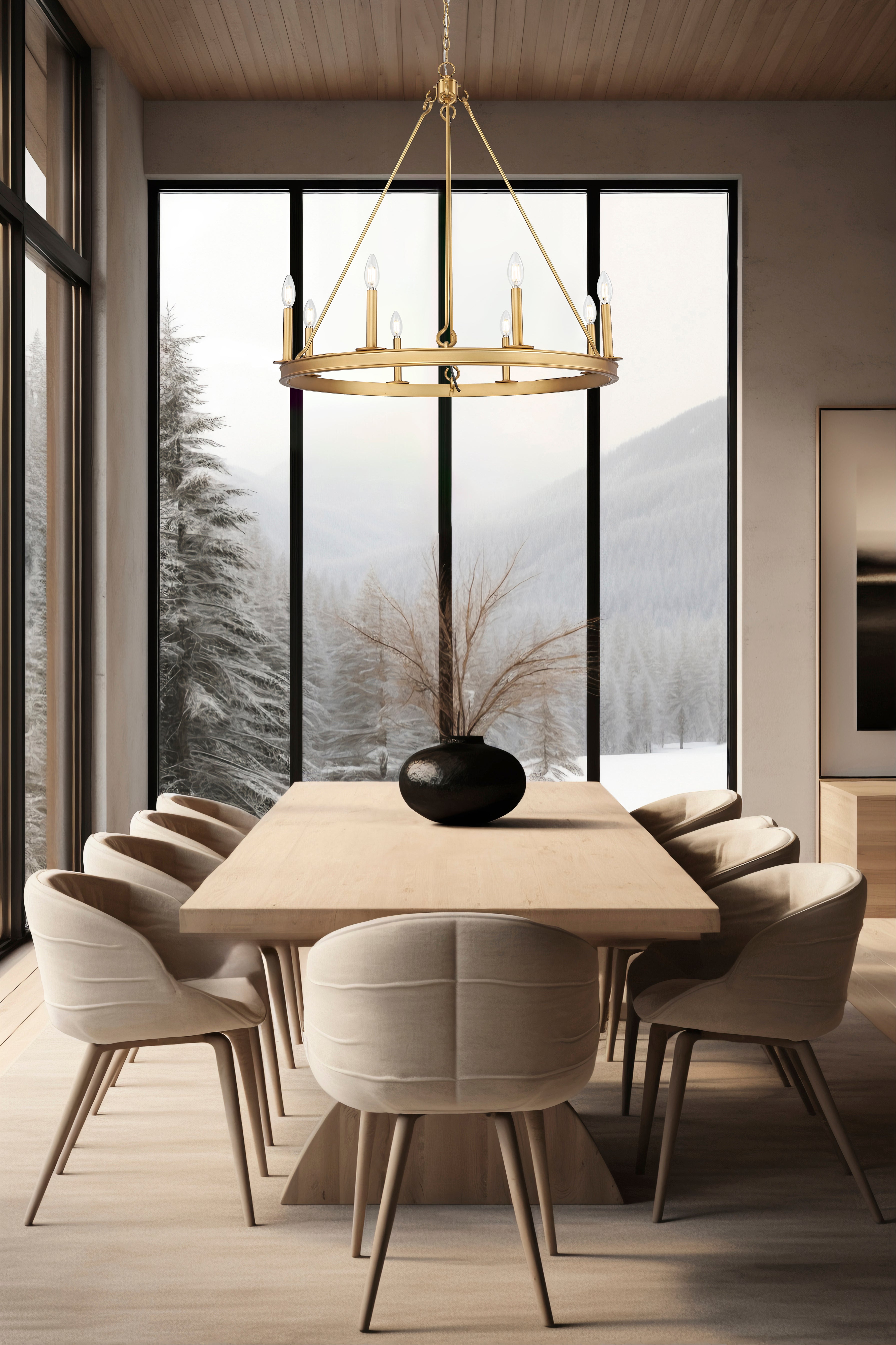 Barclay 8 Light Chandelier Rubbed Brass