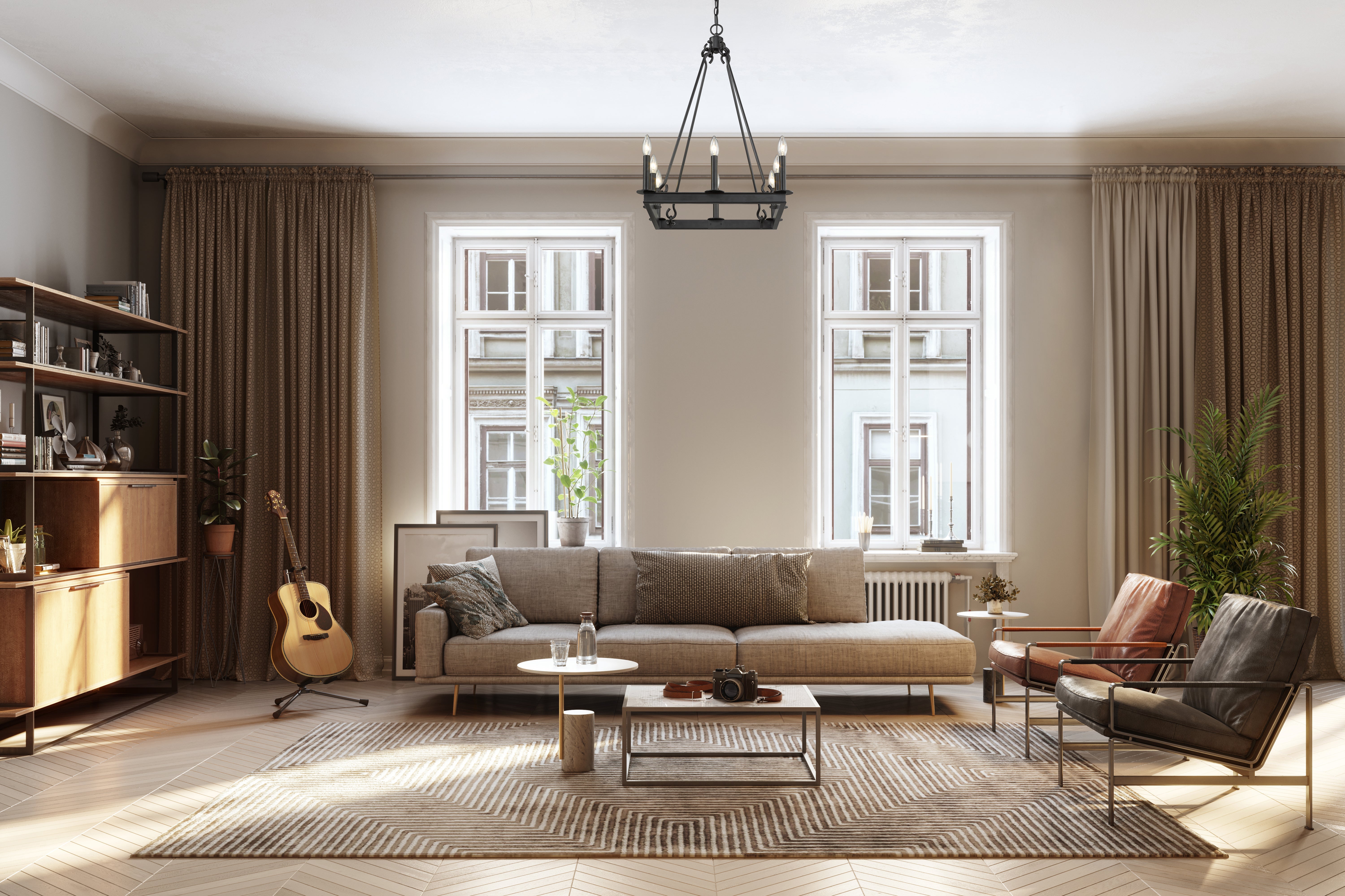 Barclay 8 Light Chandelier Matte Black