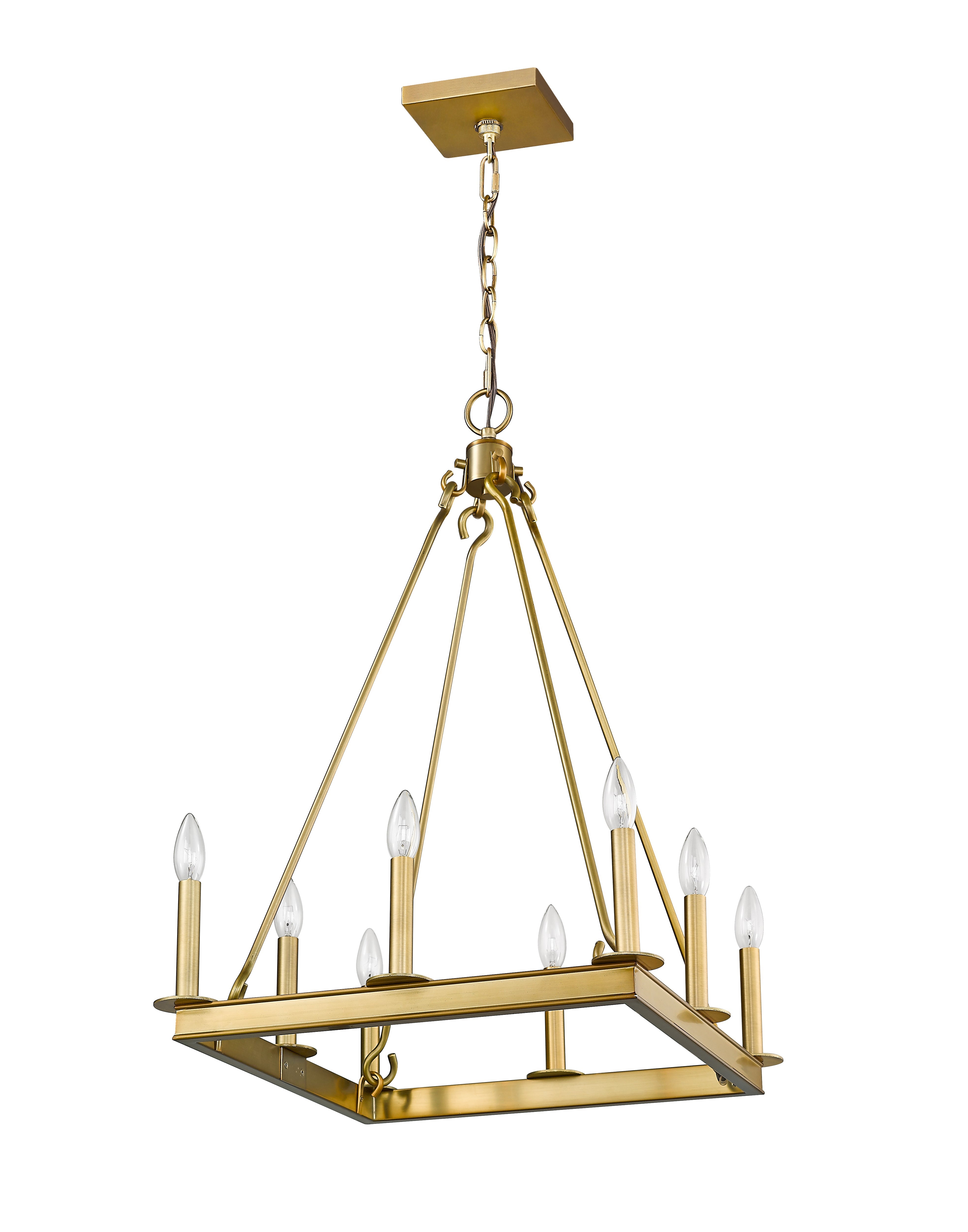 Barclay 8 Light Chandelier Olde Brass