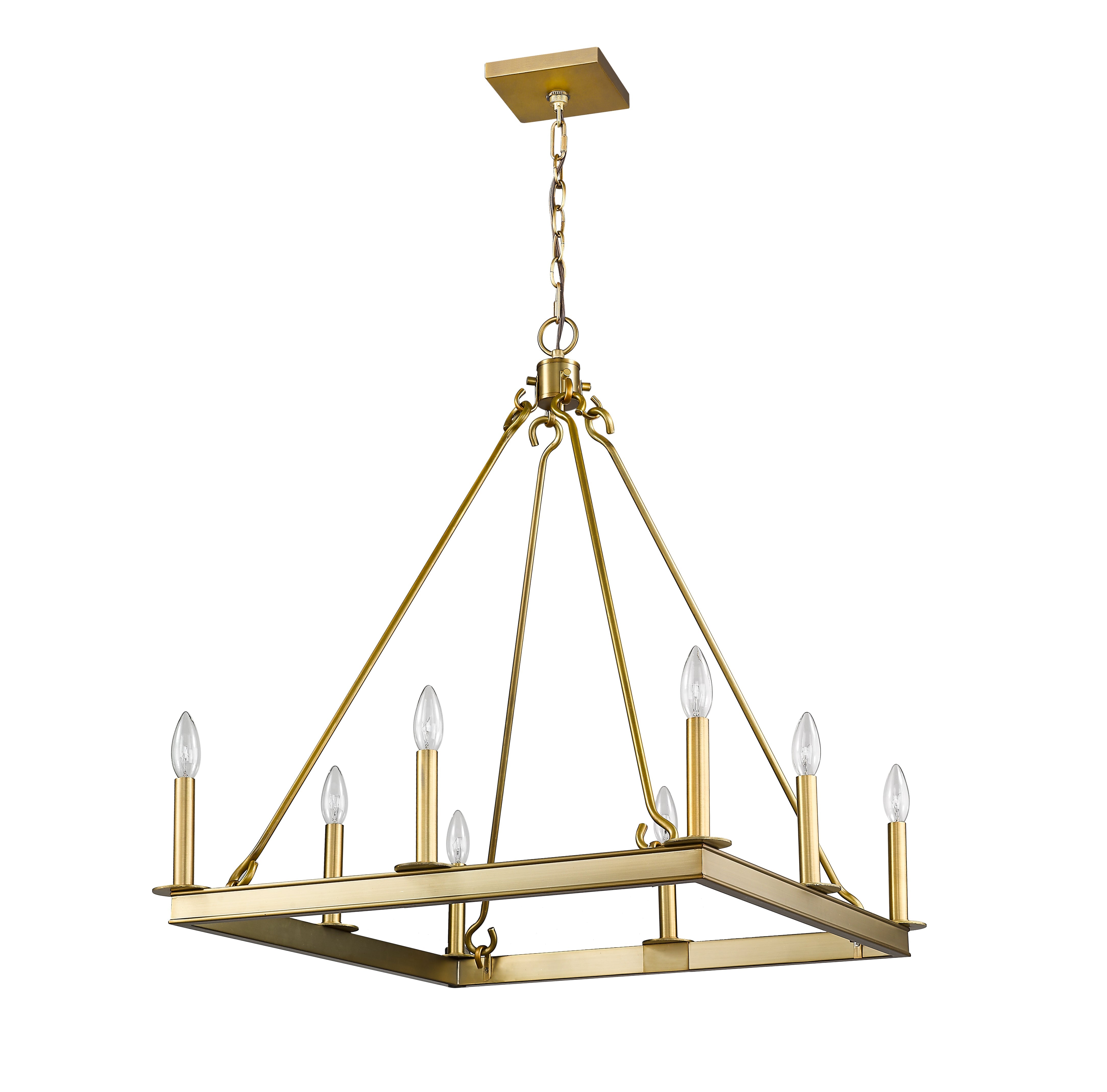 Barclay 8 Light Chandelier Olde Brass