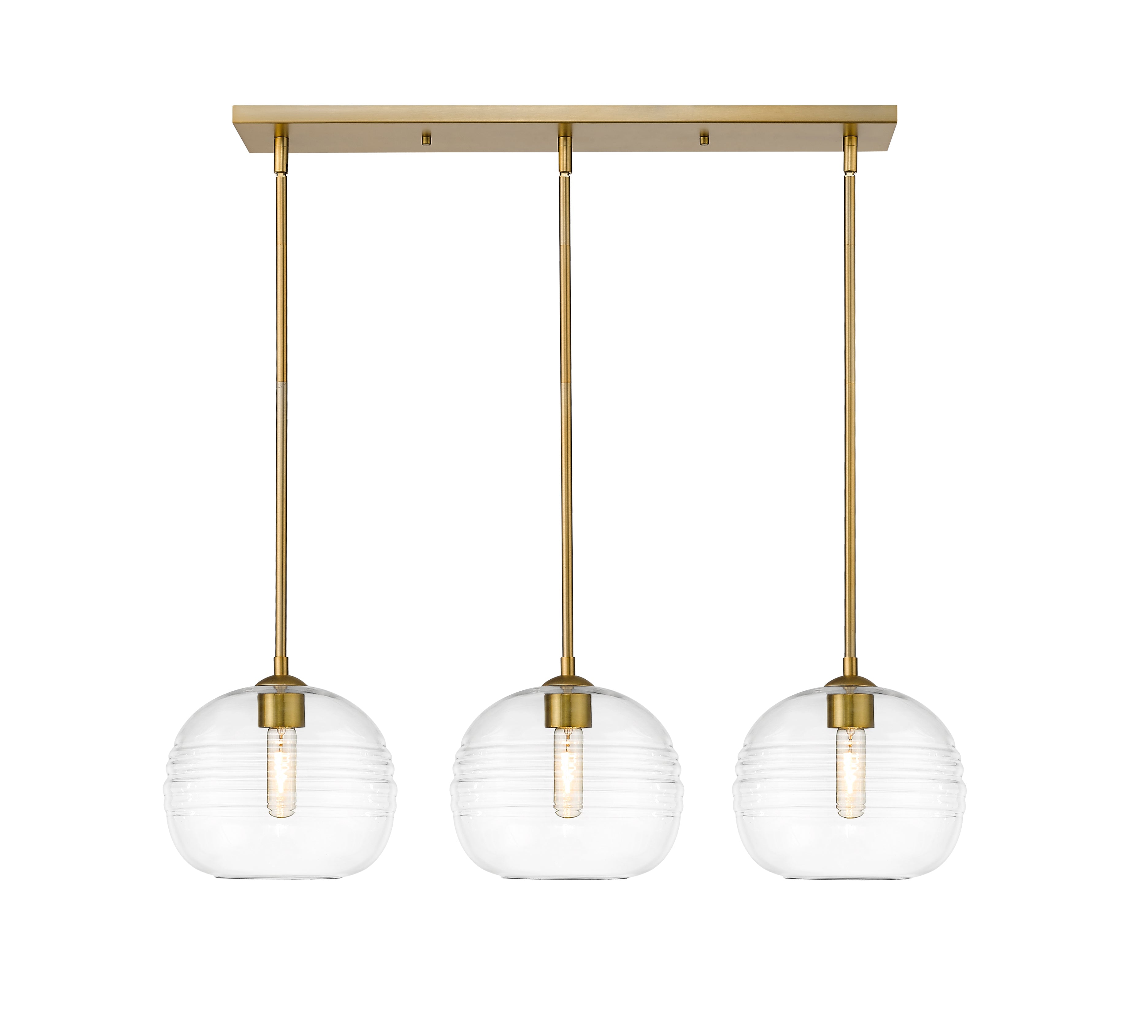 Harmony 3 Light Linear Chandelier Olde Brass