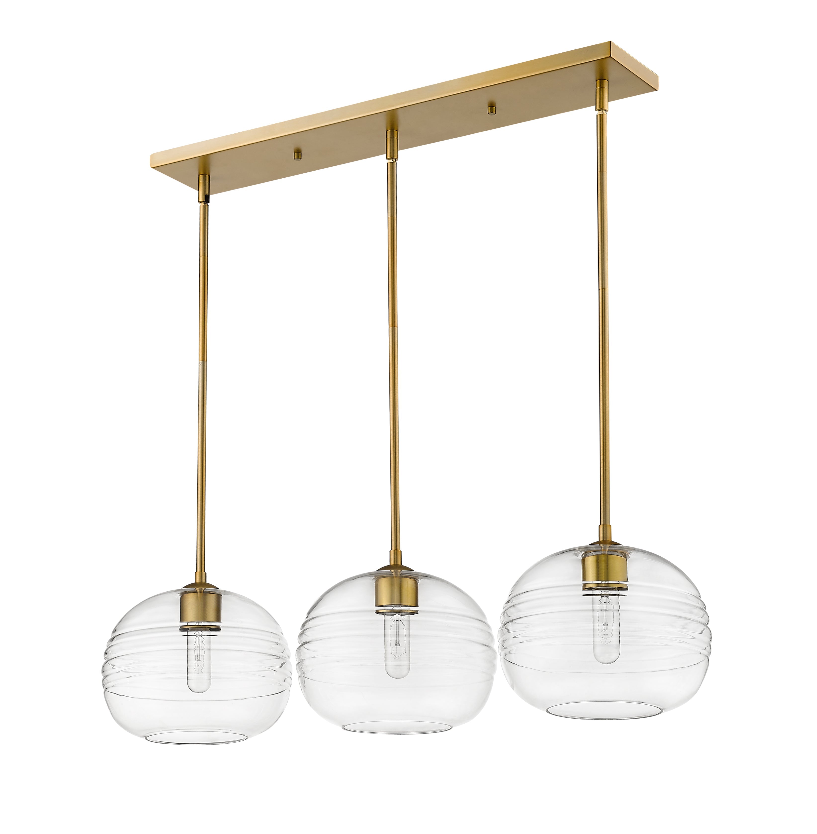 Harmony 3 Light Linear Chandelier Olde Brass