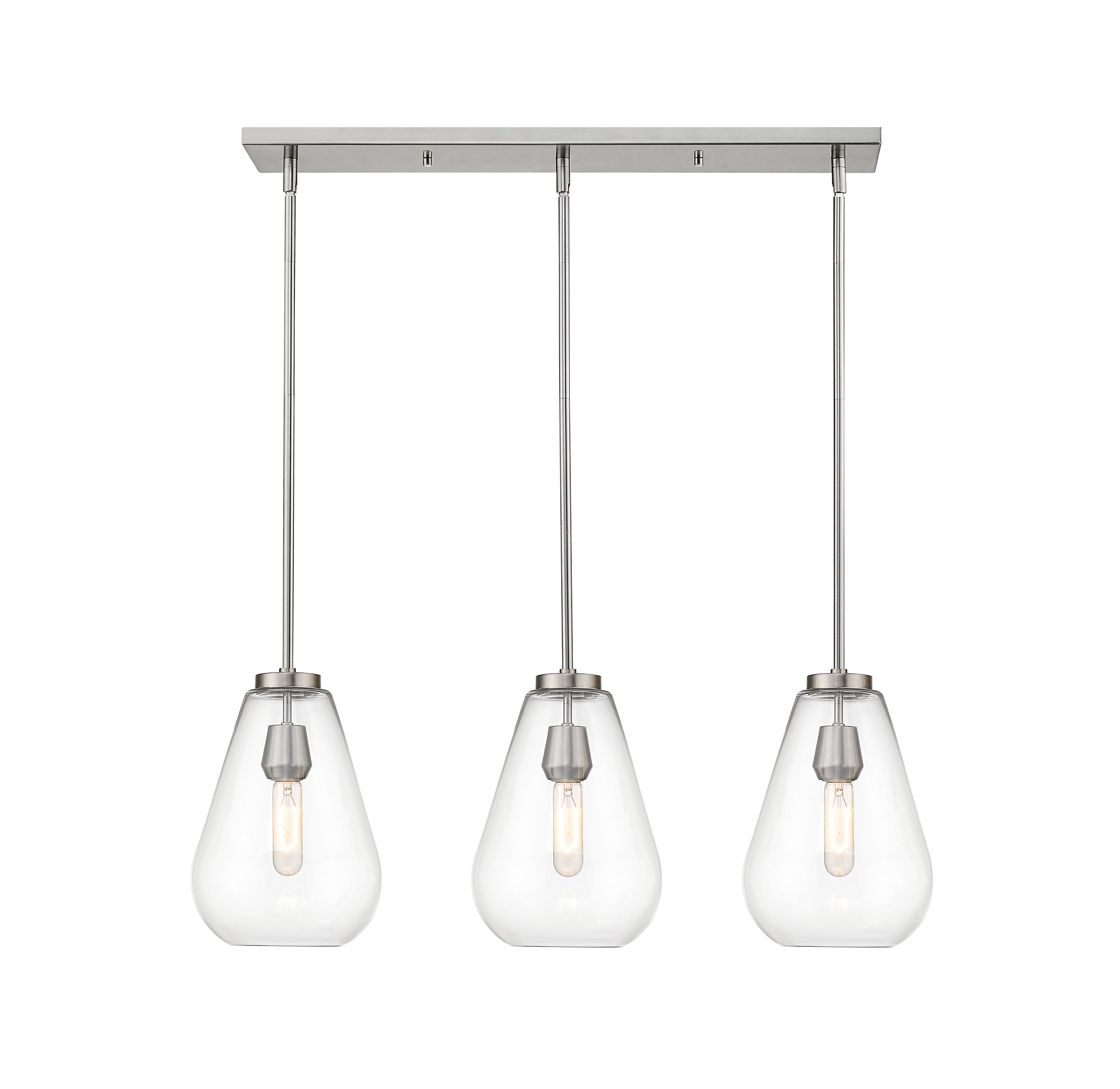 Ayra 3 Light Linear Chandelier Brushed Nickel