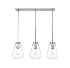 Ayra 3 Light Linear Chandelier Brushed Nickel