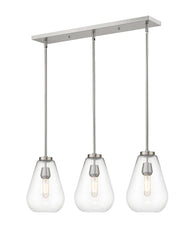 Ayra 3 Light Linear Chandelier Brushed Nickel