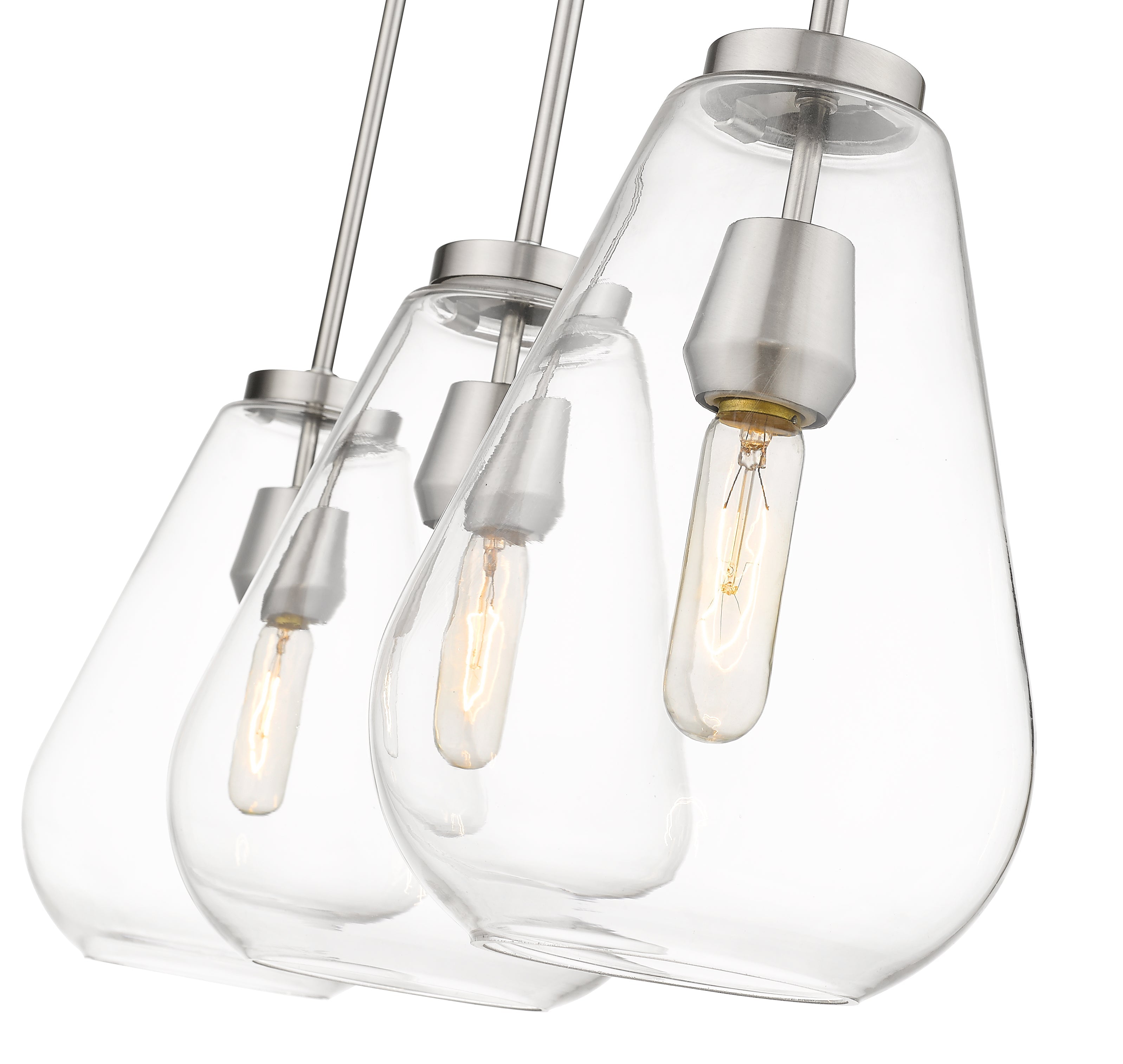 Ayra 3 Light Linear Chandelier Brushed Nickel