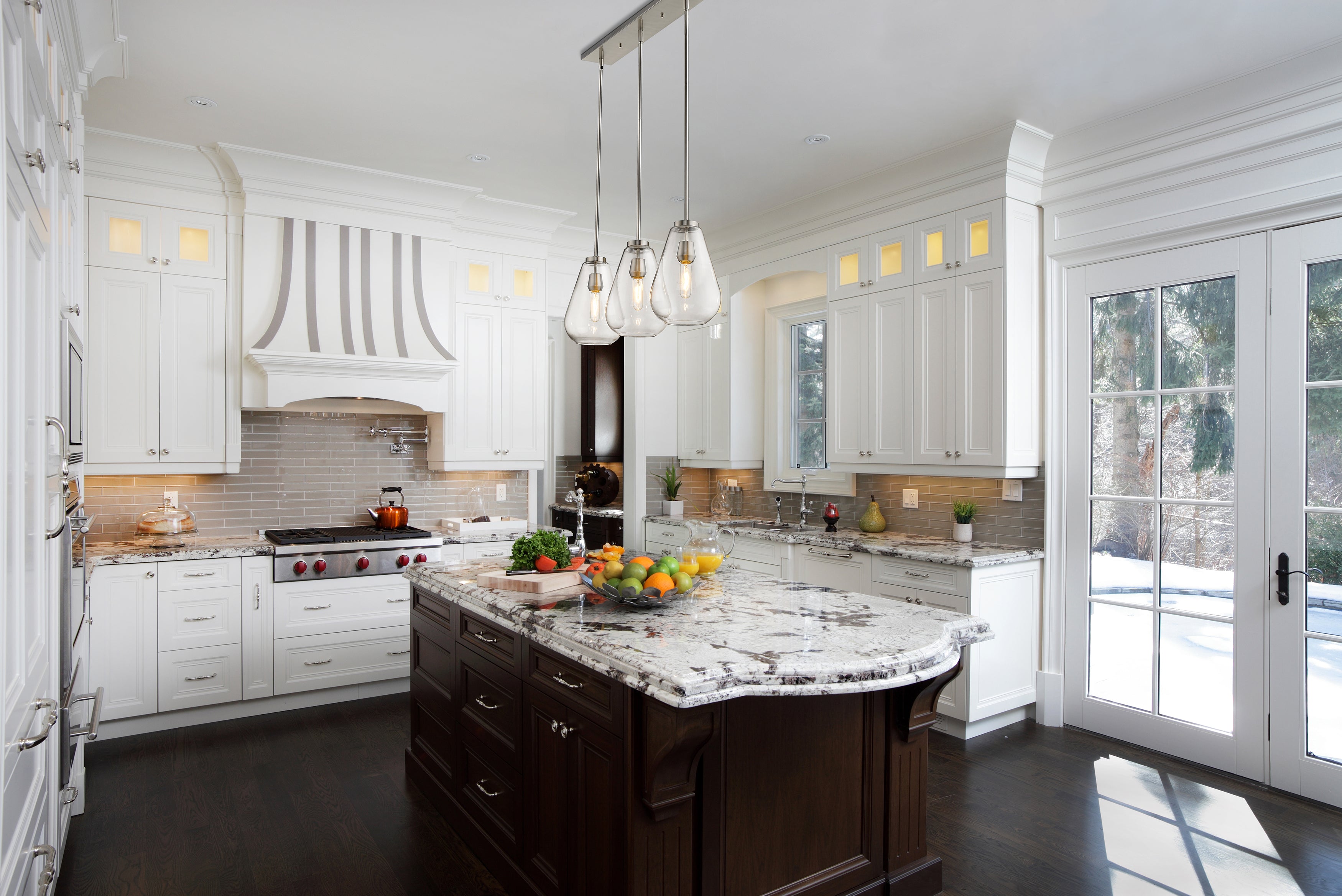 Ayra 3 Light Linear Chandelier Brushed Nickel