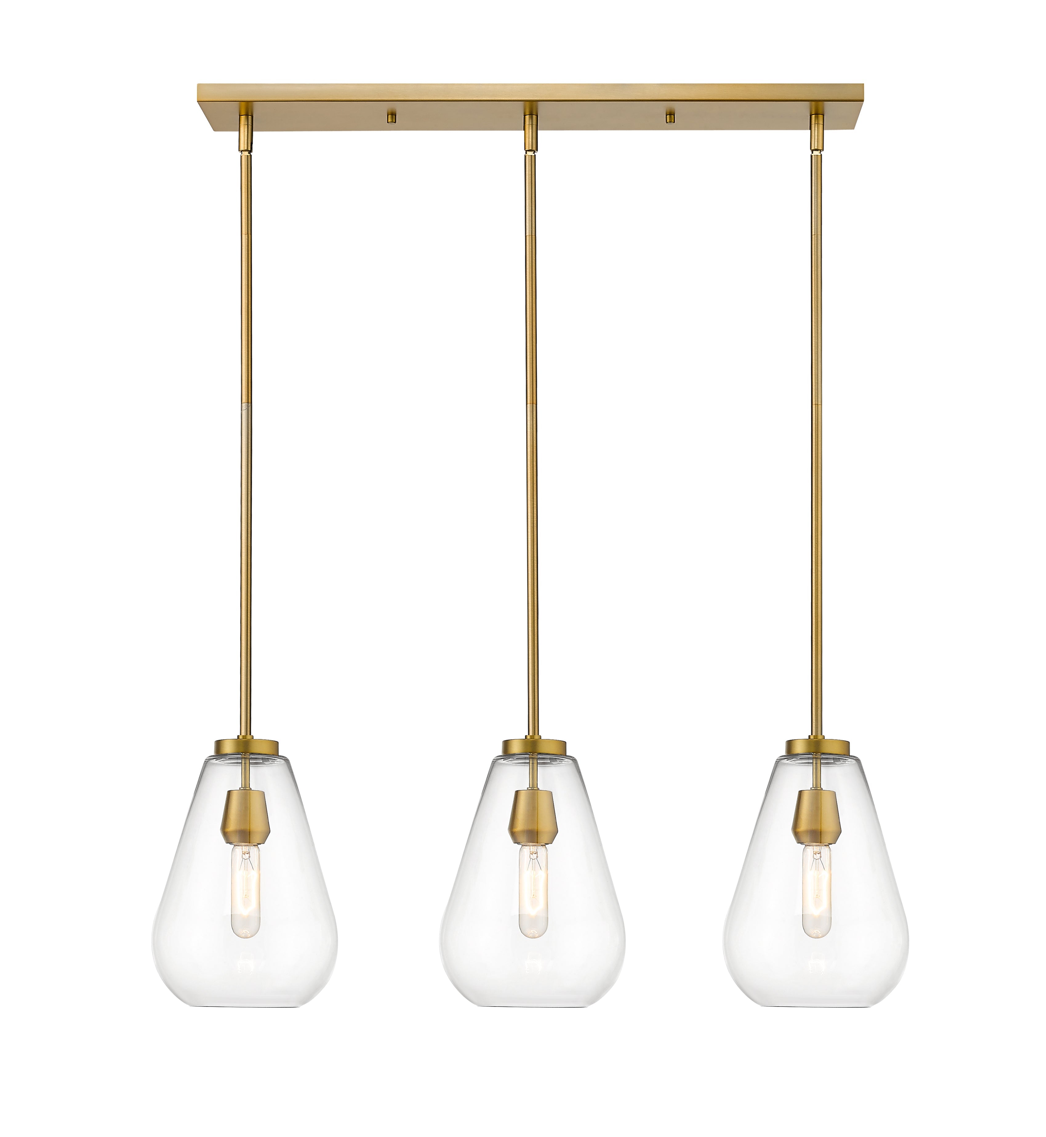 Ayra 3 Light Linear Chandelier Olde Brass