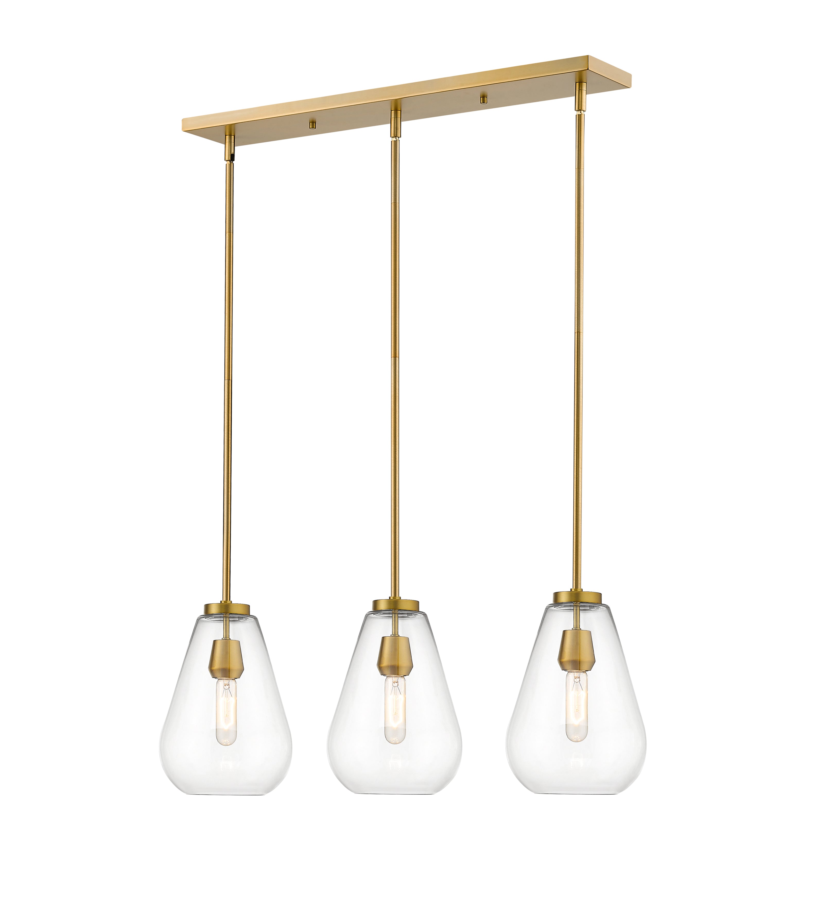 Ayra 3 Light Linear Chandelier Olde Brass