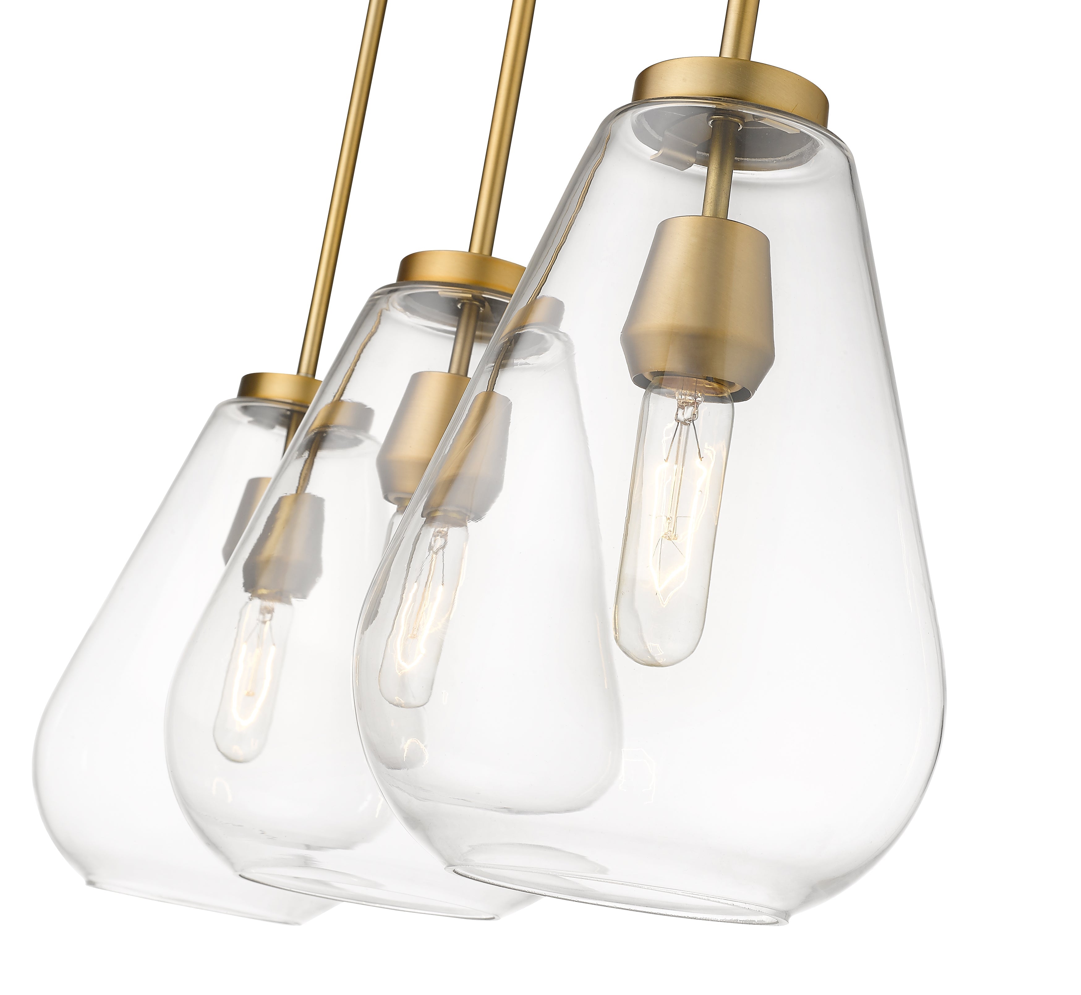 Ayra 3 Light Linear Chandelier Olde Brass