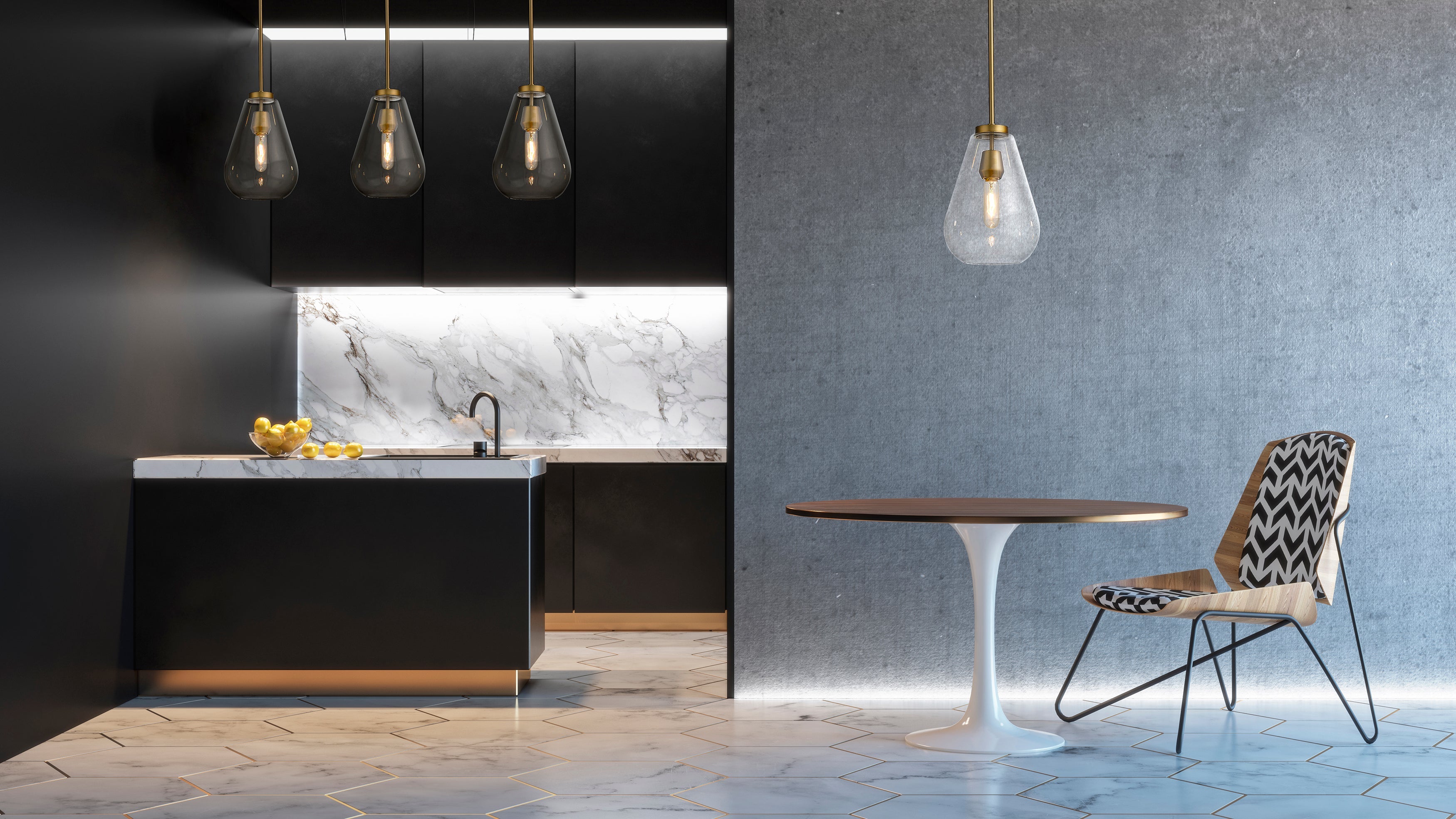 Ayra 3 Light Linear Chandelier Olde Brass