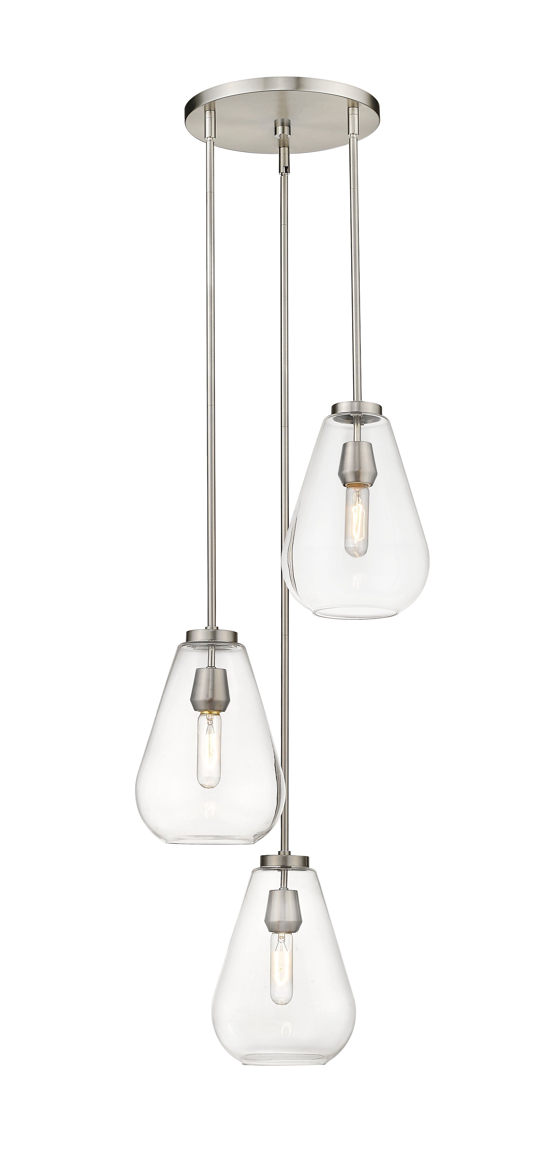Ayra 3 Light Chandelier Brushed Nickel