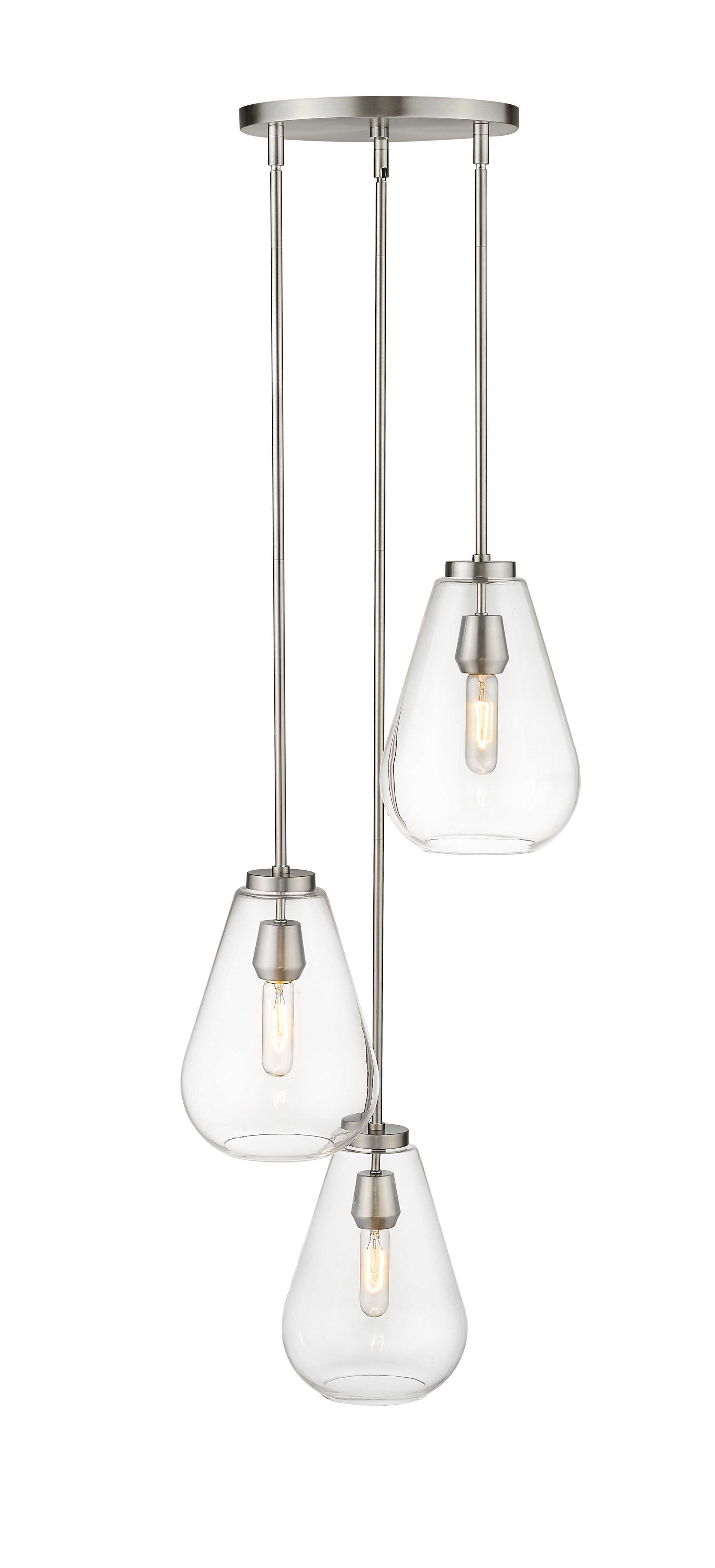 Ayra 3 Light Chandelier Brushed Nickel