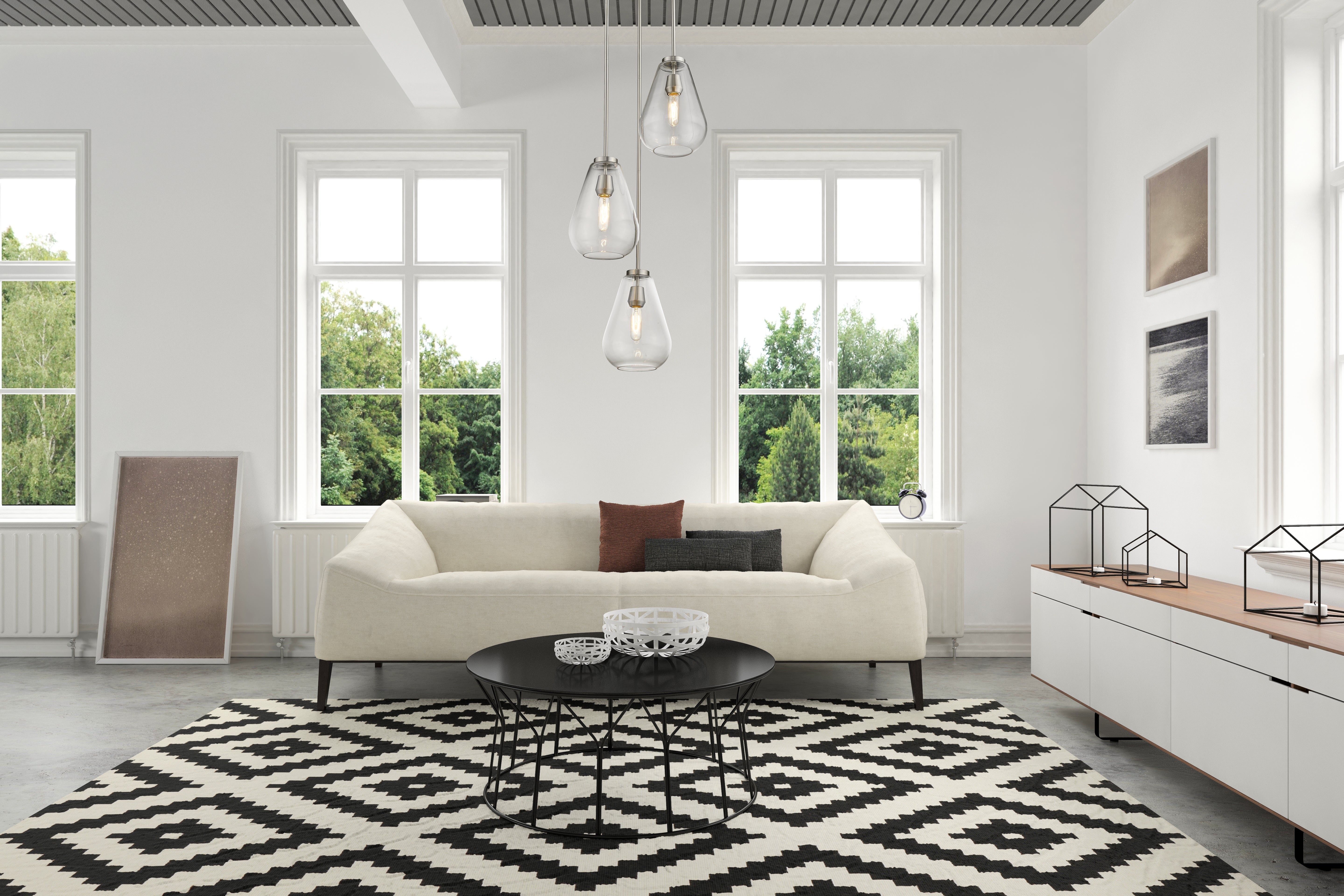 Ayra 3 Light Chandelier Brushed Nickel