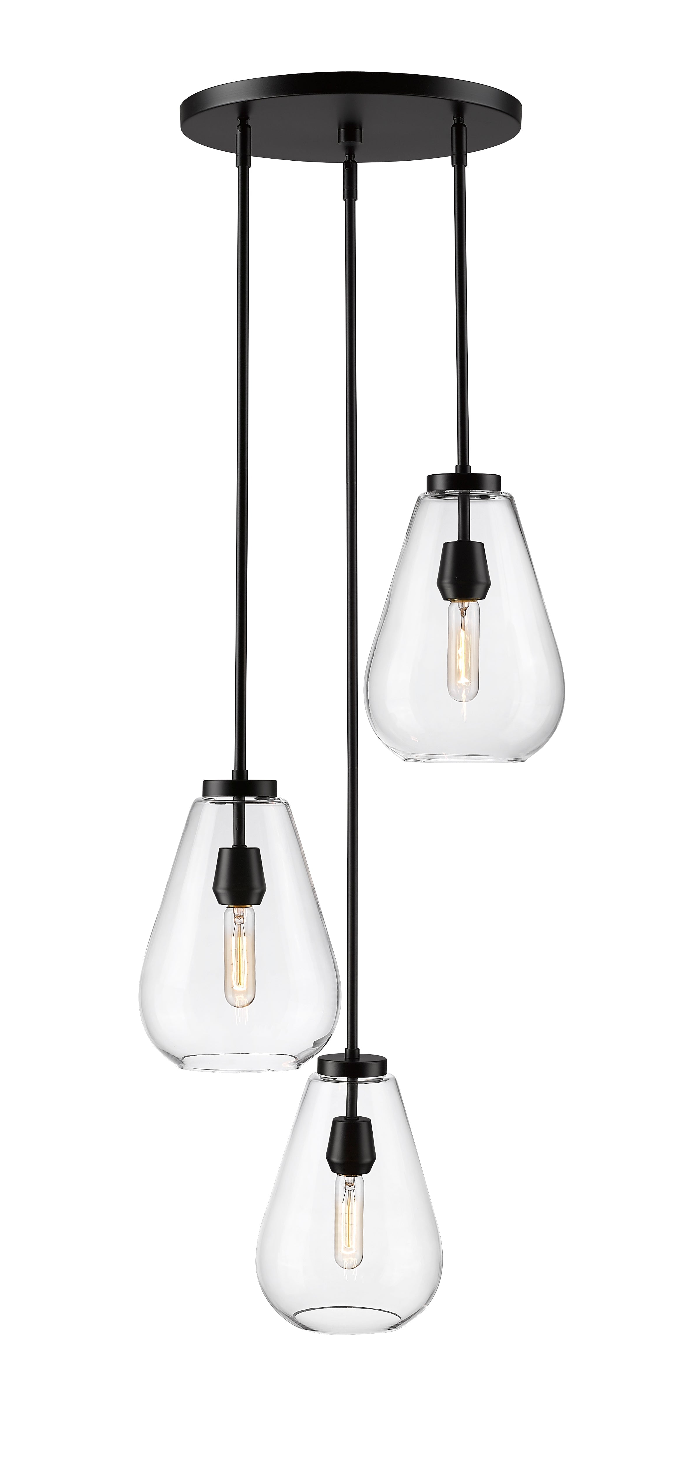 Ayra 3 Light Chandelier Matte Black