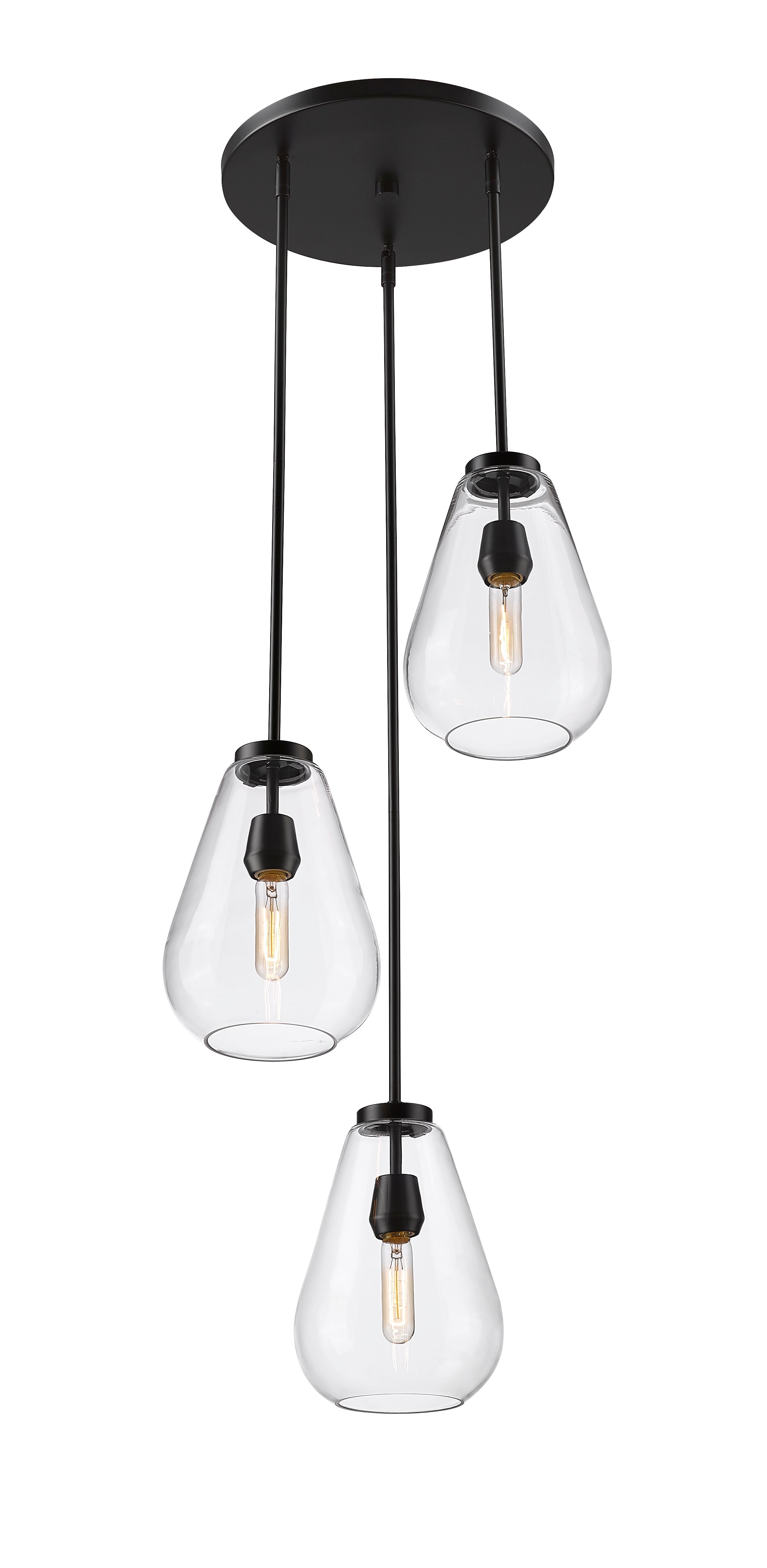 Ayra 3 Light Chandelier Matte Black