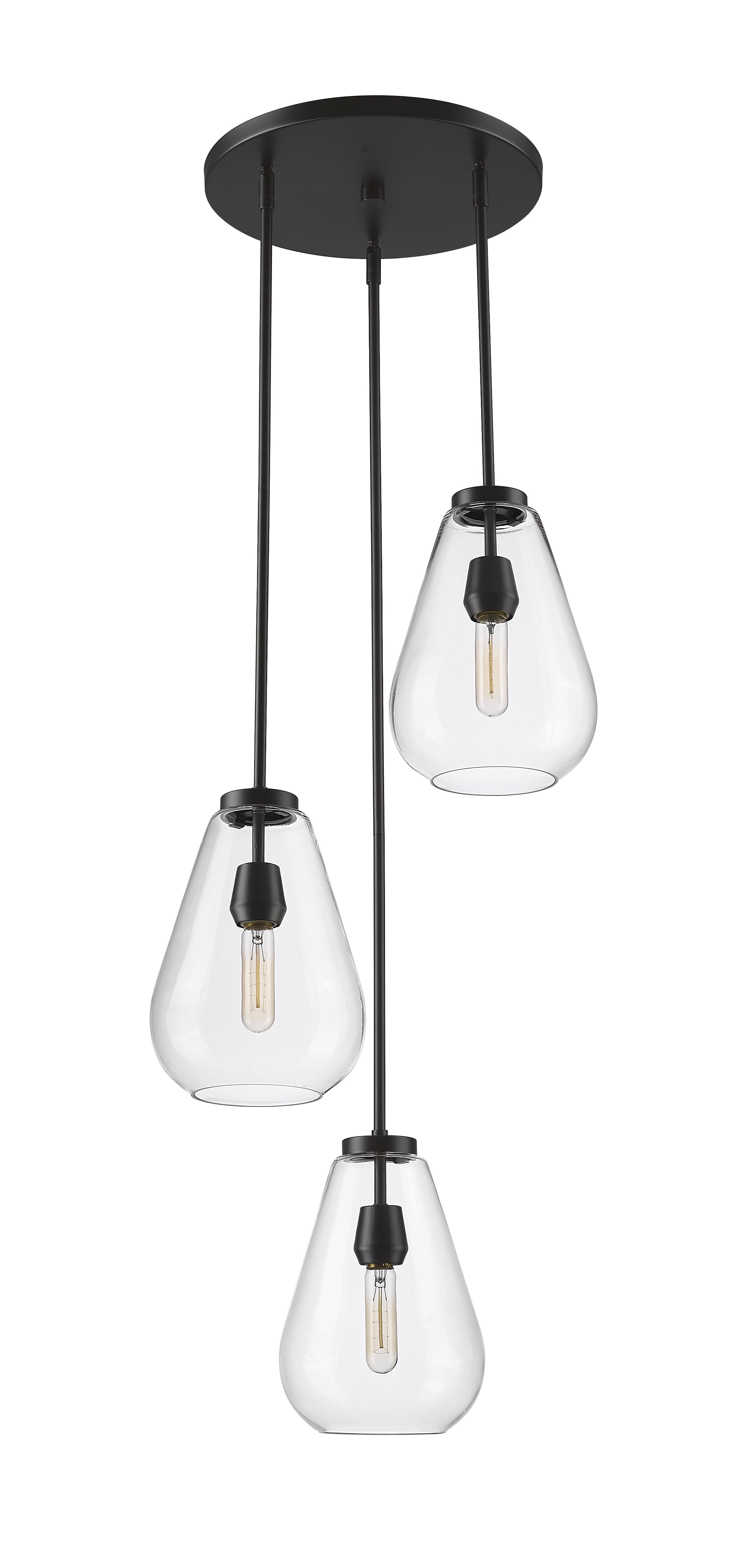 Ayra 3 Light Chandelier Matte Black
