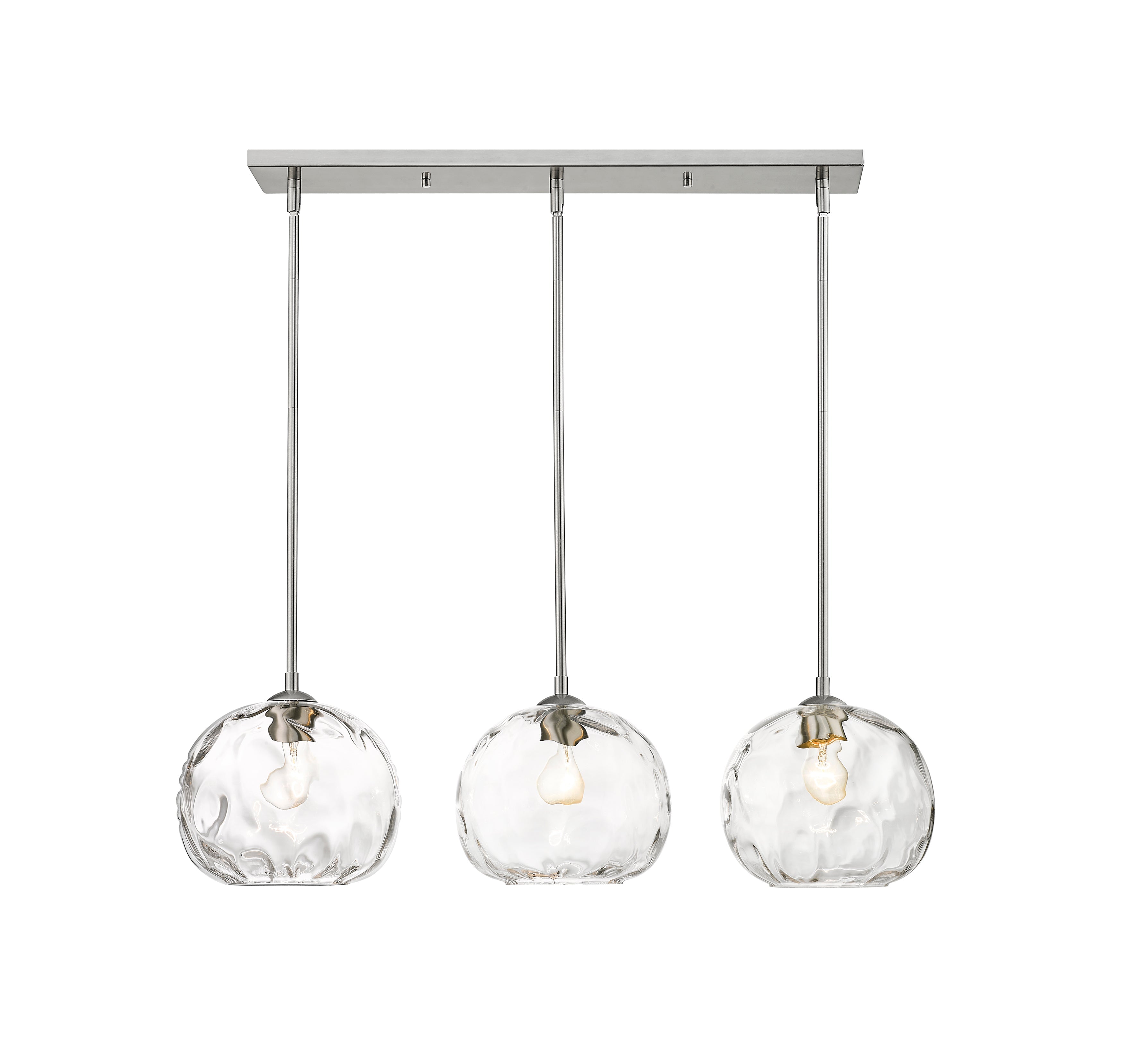 Chloe 3 Light Linear Chandelier Brushed Nickel