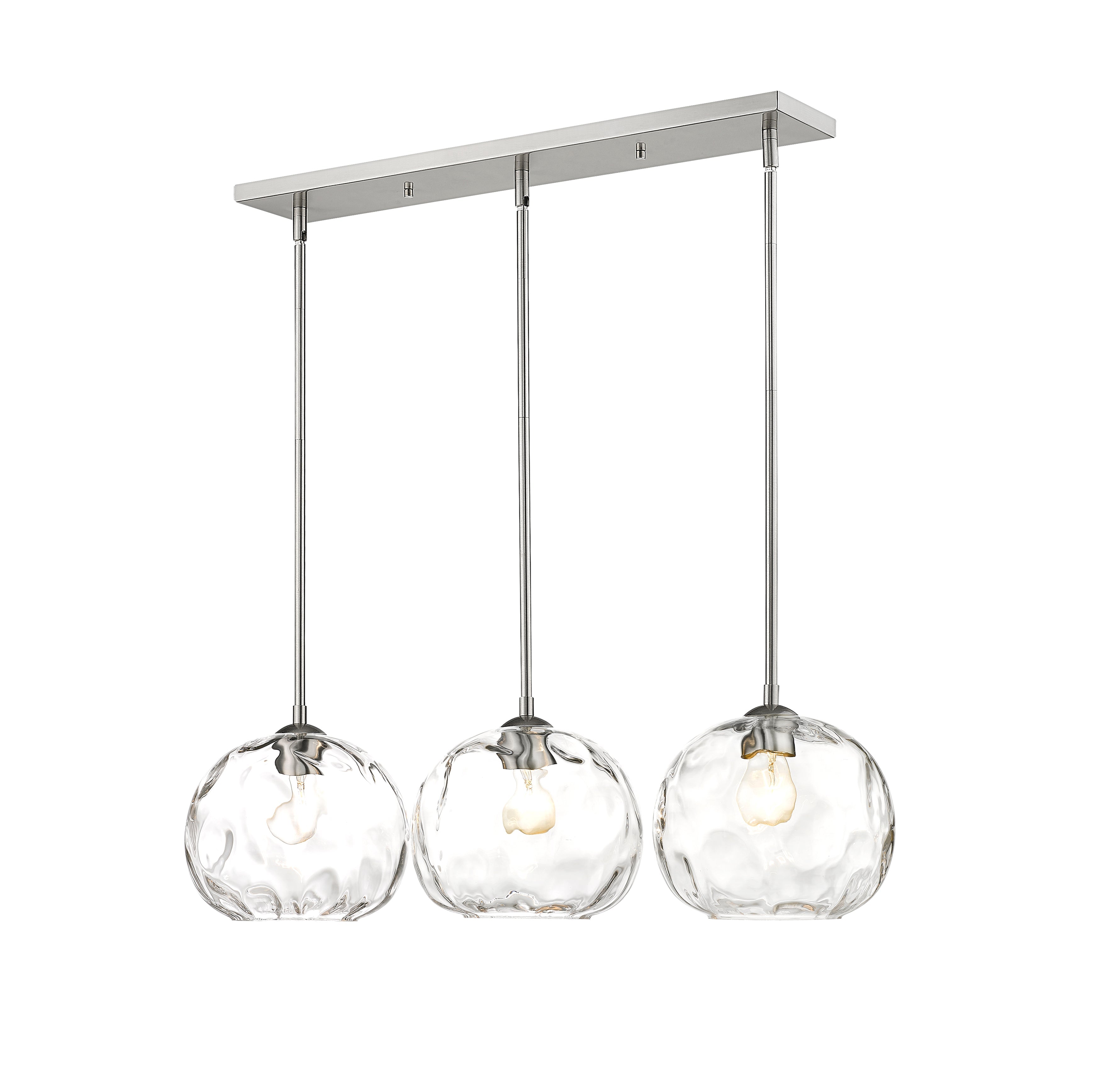 Chloe 3 Light Linear Chandelier Brushed Nickel