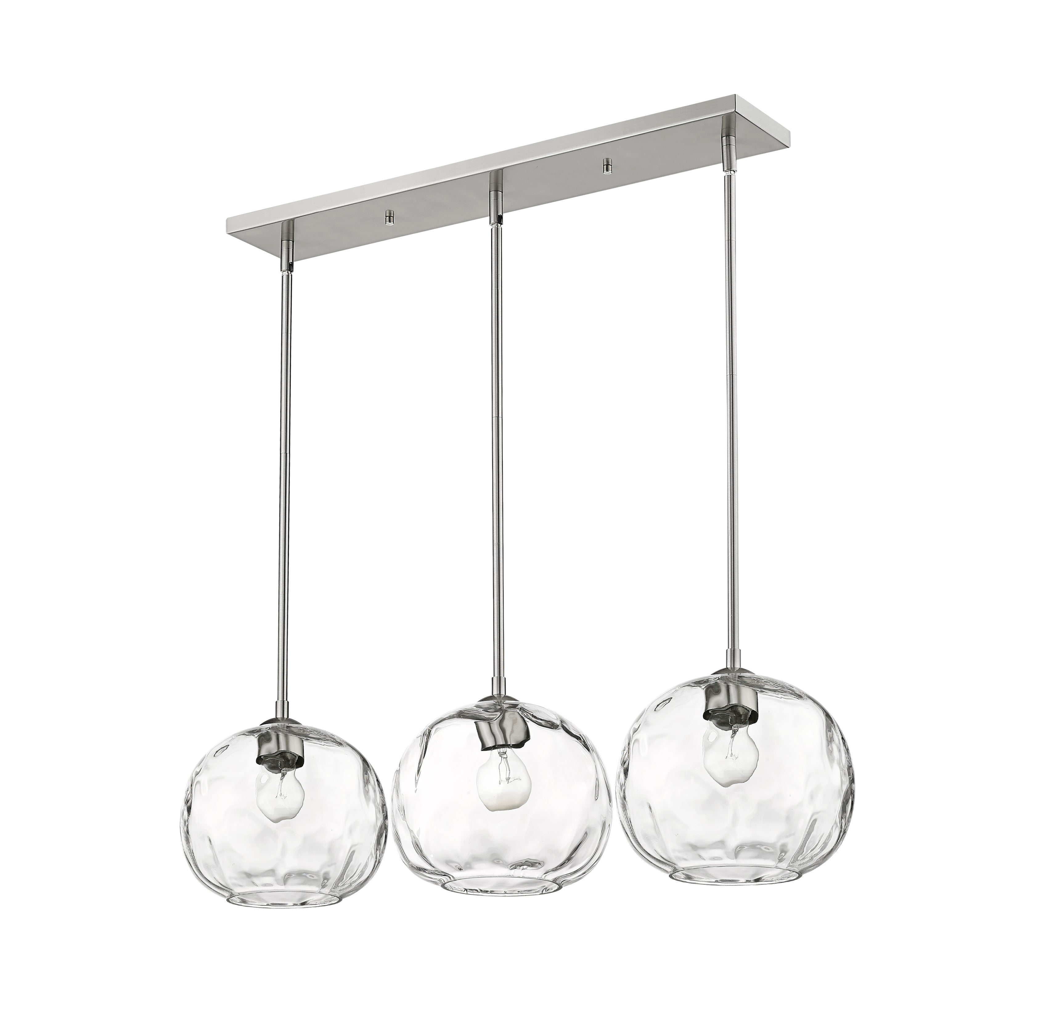 Chloe 3 Light Linear Chandelier Brushed Nickel