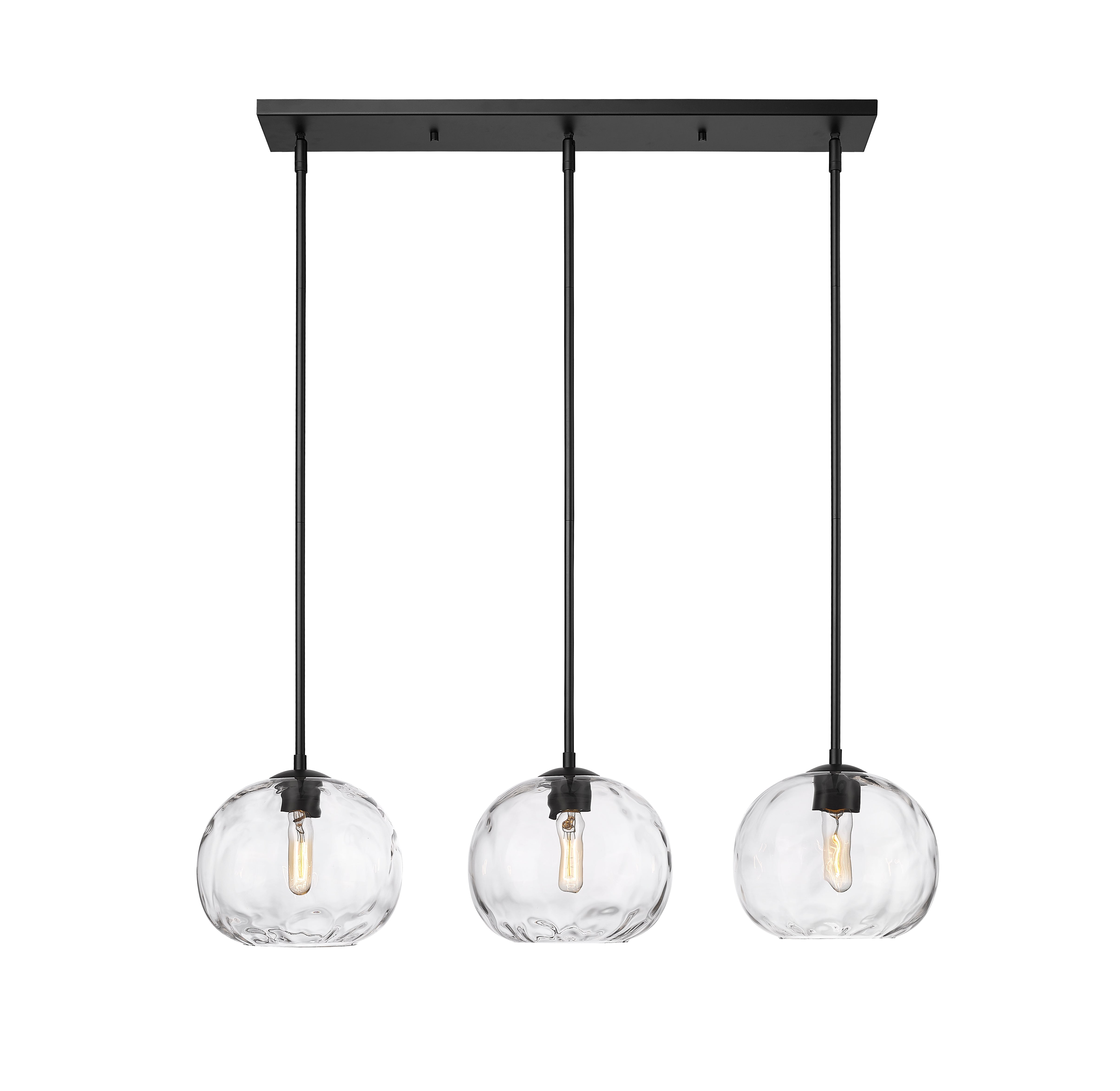 Chloe 3 Light Linear Chandelier Matte Black