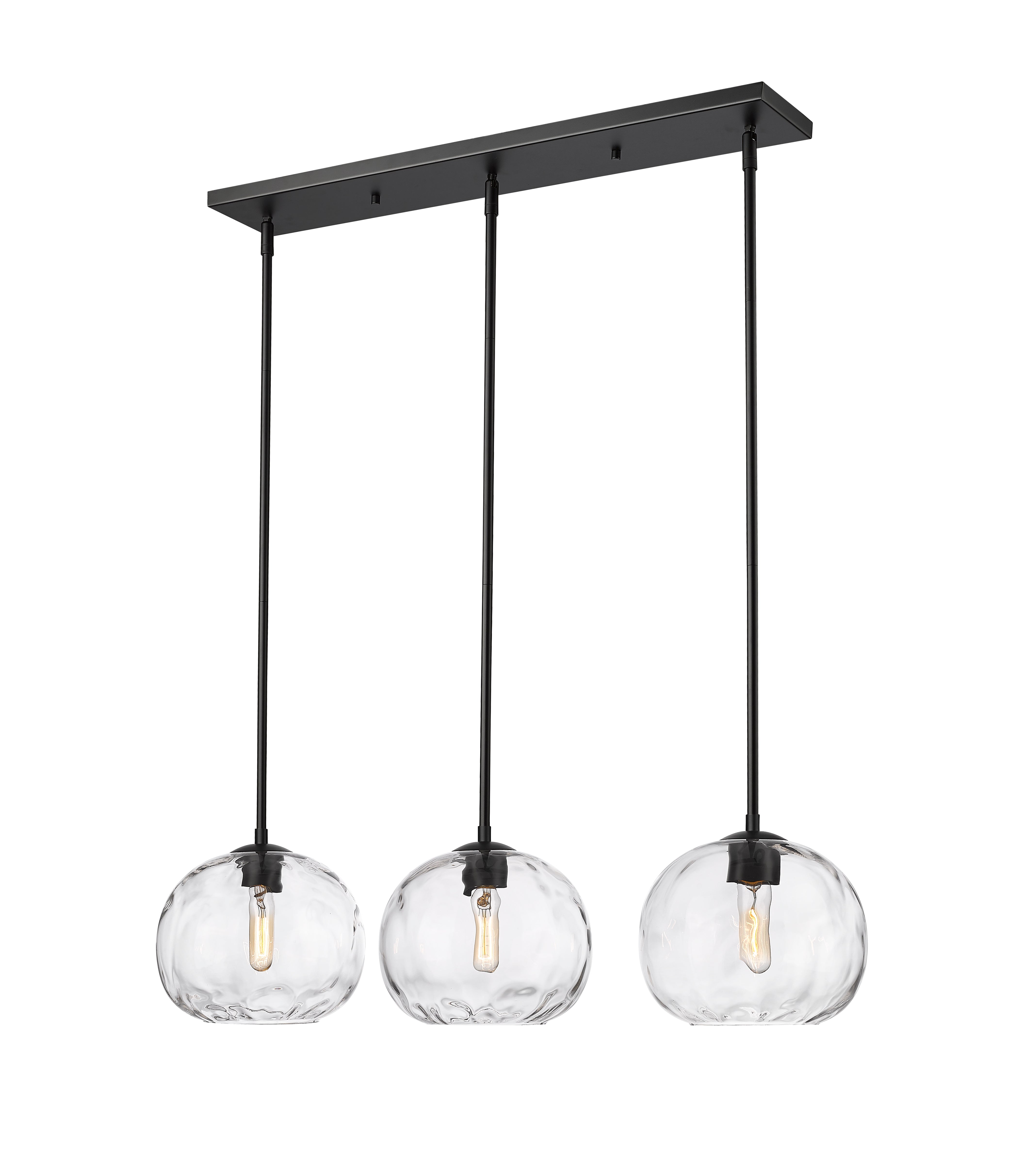 Chloe 3 Light Linear Chandelier Matte Black