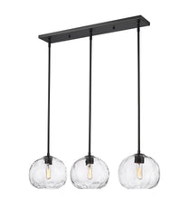 Chloe 3 Light Linear Chandelier Matte Black