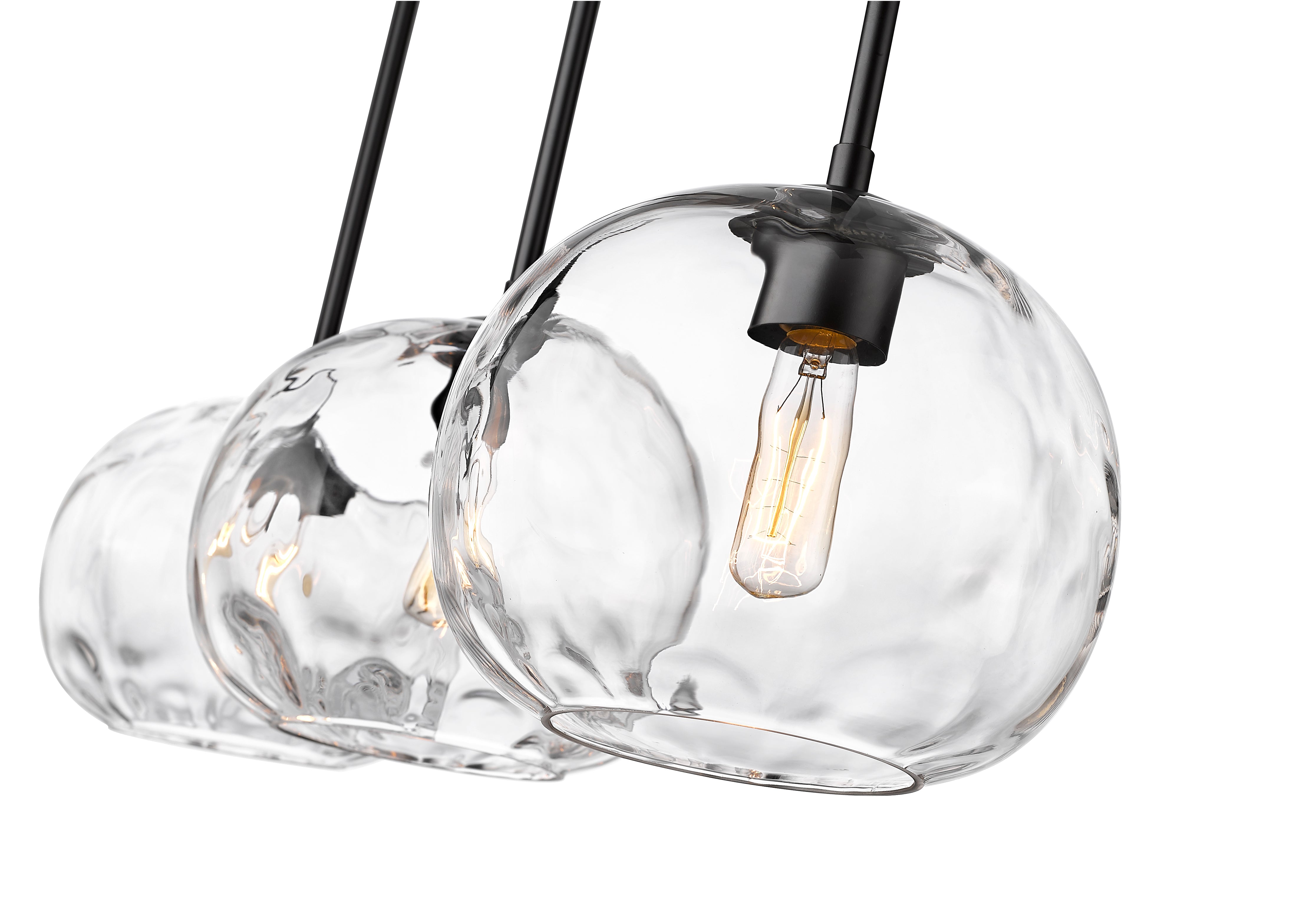 Chloe 3 Light Linear Chandelier Matte Black