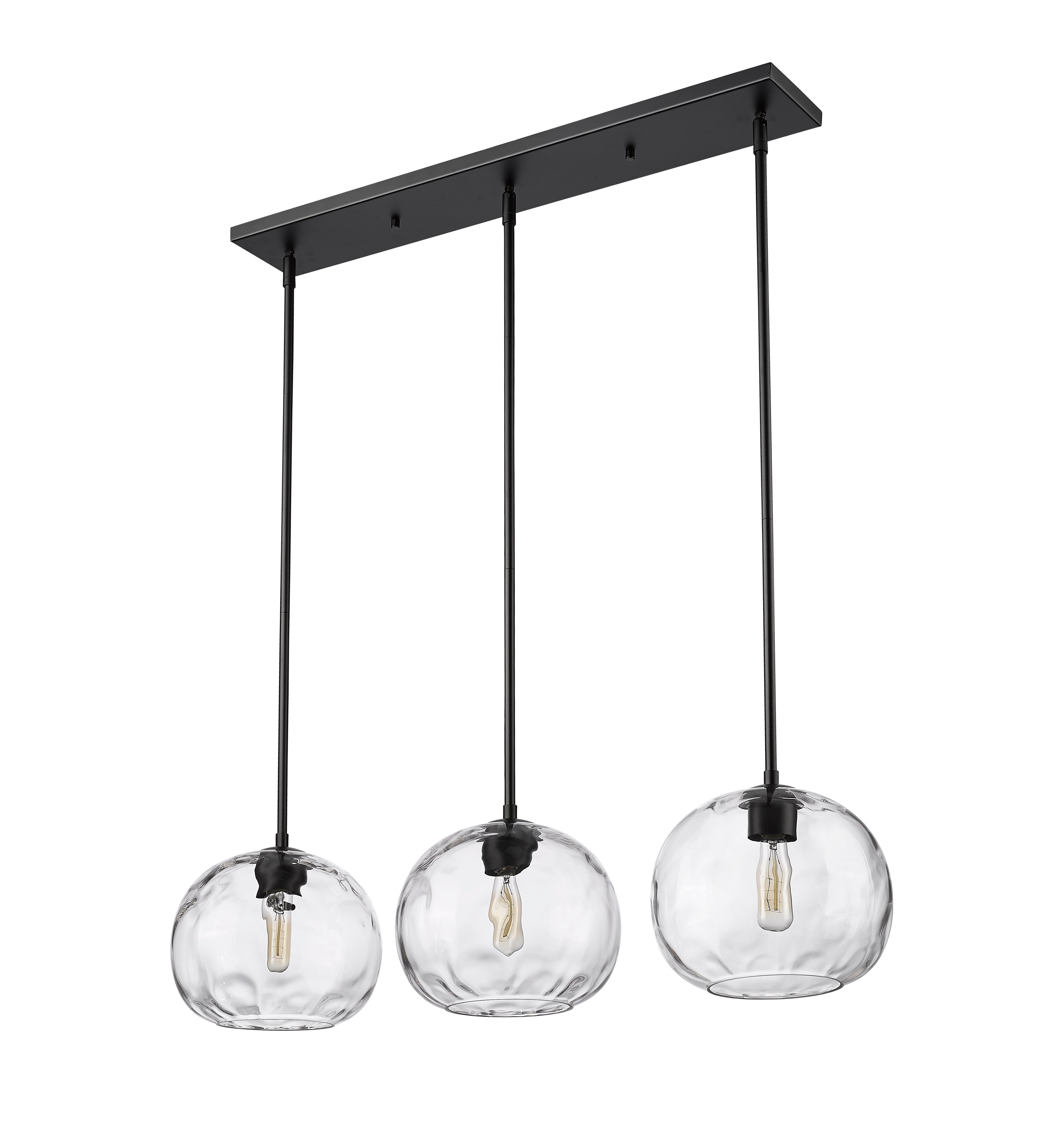 Chloe 3 Light Linear Chandelier Matte Black