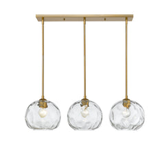 Chloe 3 Light Linear Chandelier Olde Brass