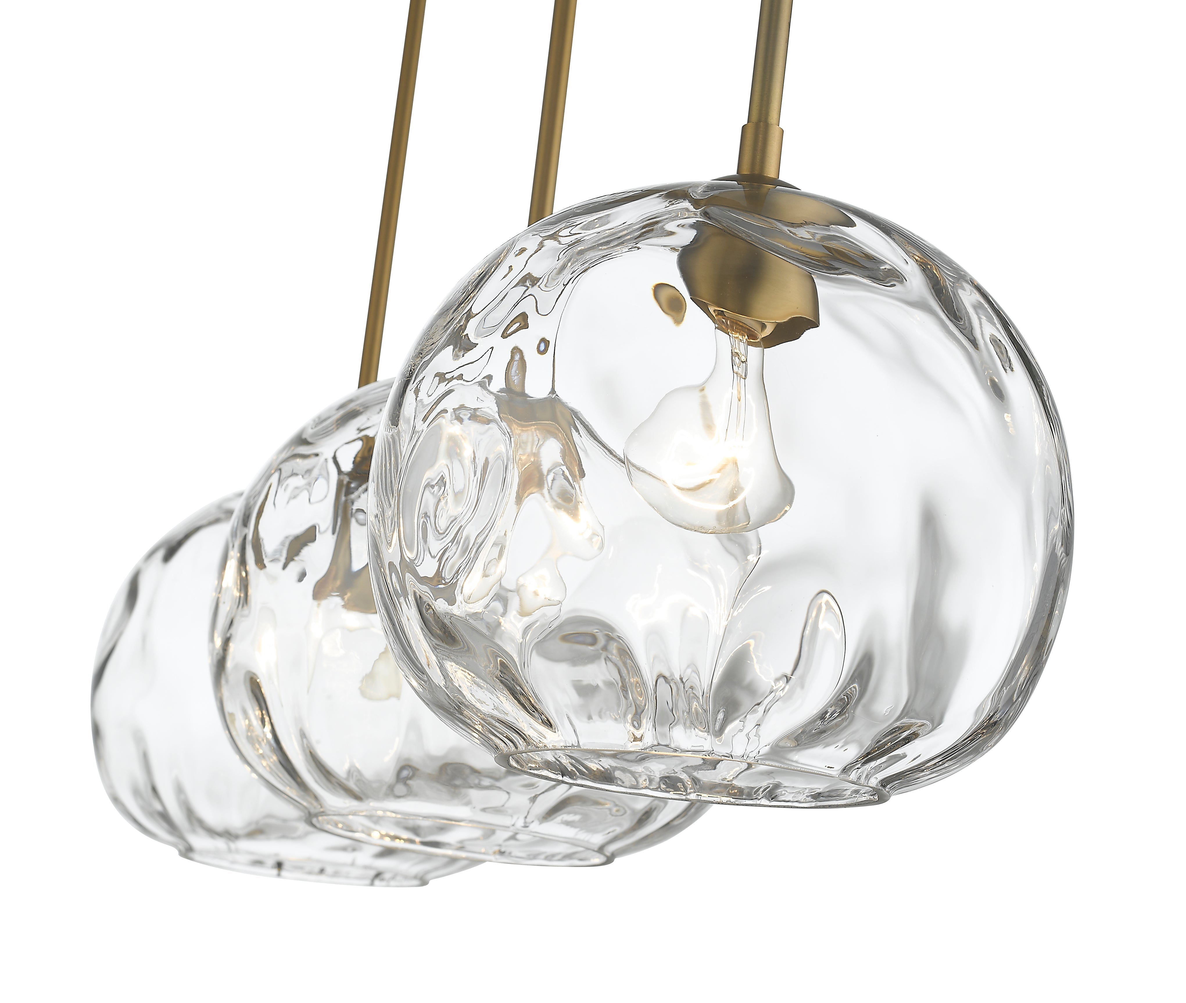 Chloe 3 Light Linear Chandelier Olde Brass
