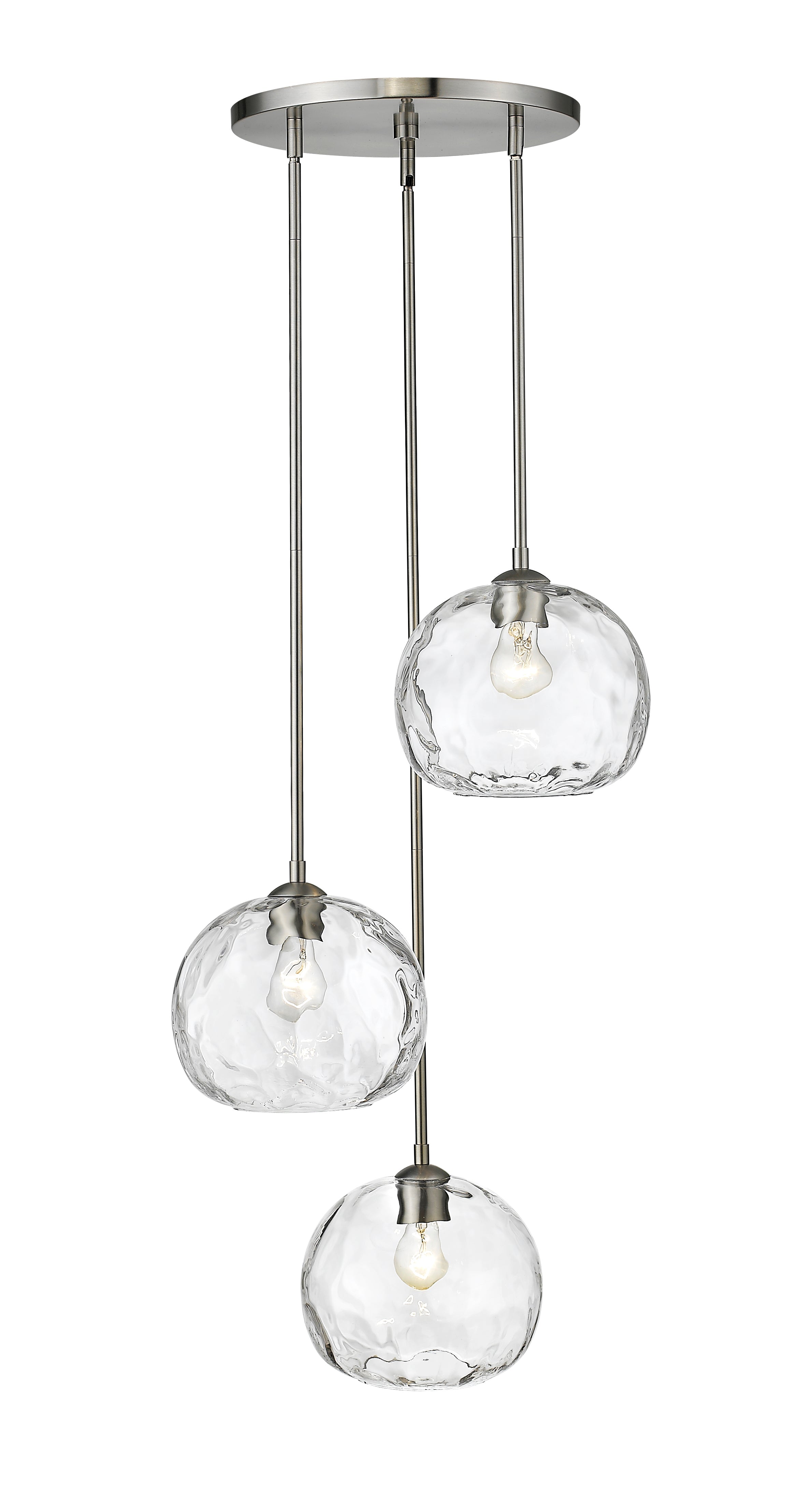 Chloe 3 Light Chandelier Brushed Nickel