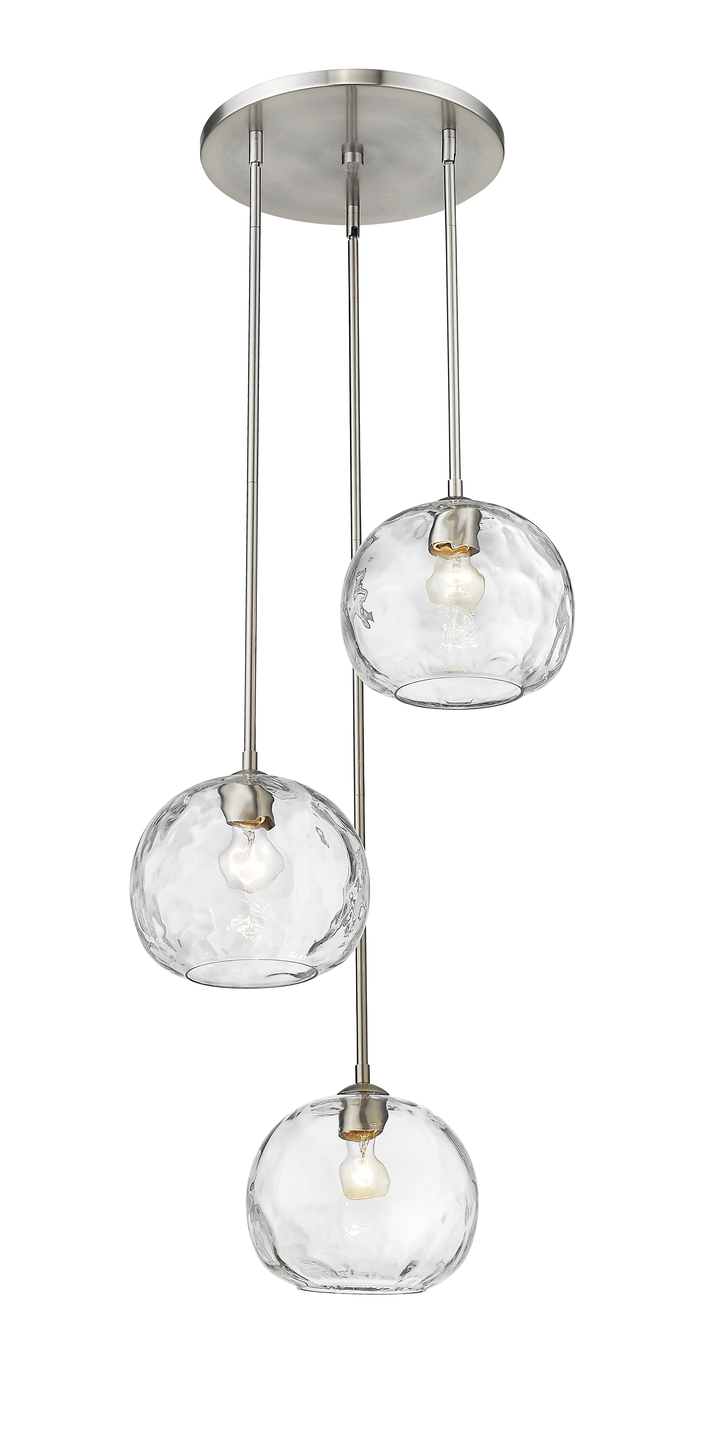 Chloe 3 Light Chandelier Brushed Nickel